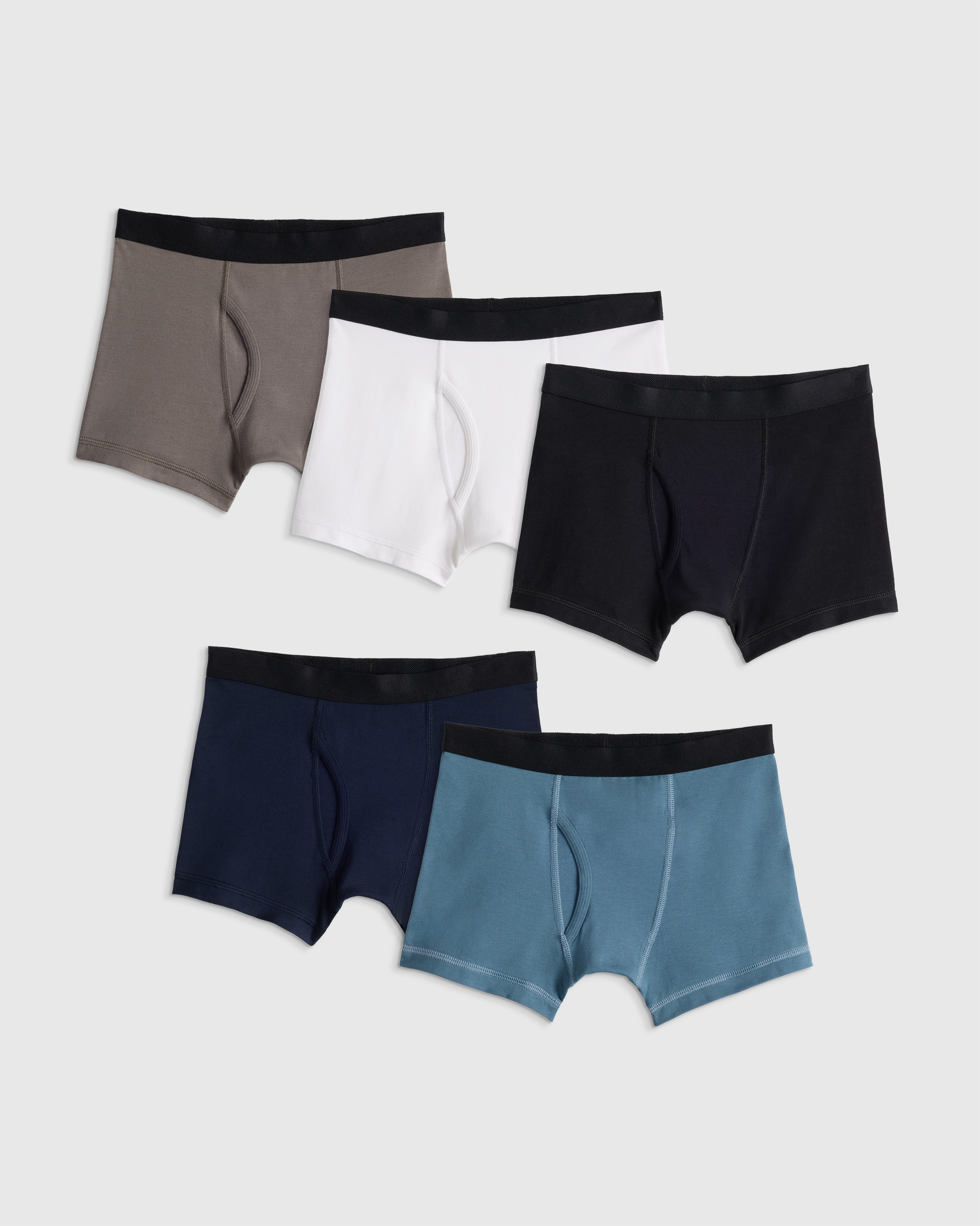 Solid Neutral Multi Pack Boys Organic Cotton Boxer Brief 5-Pack