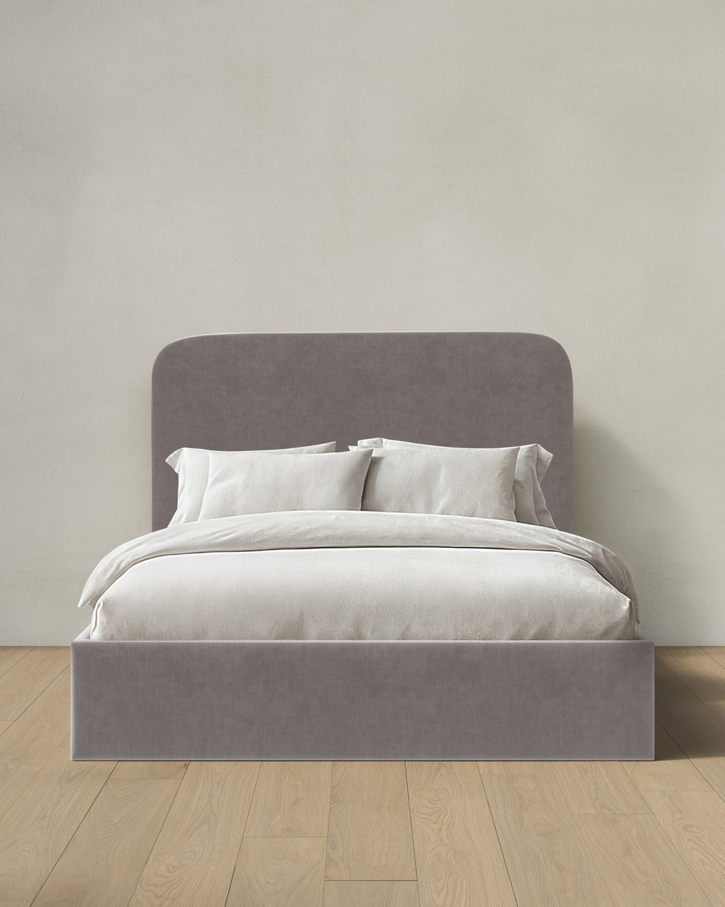 Steel Curved Bed in Performance Velvet