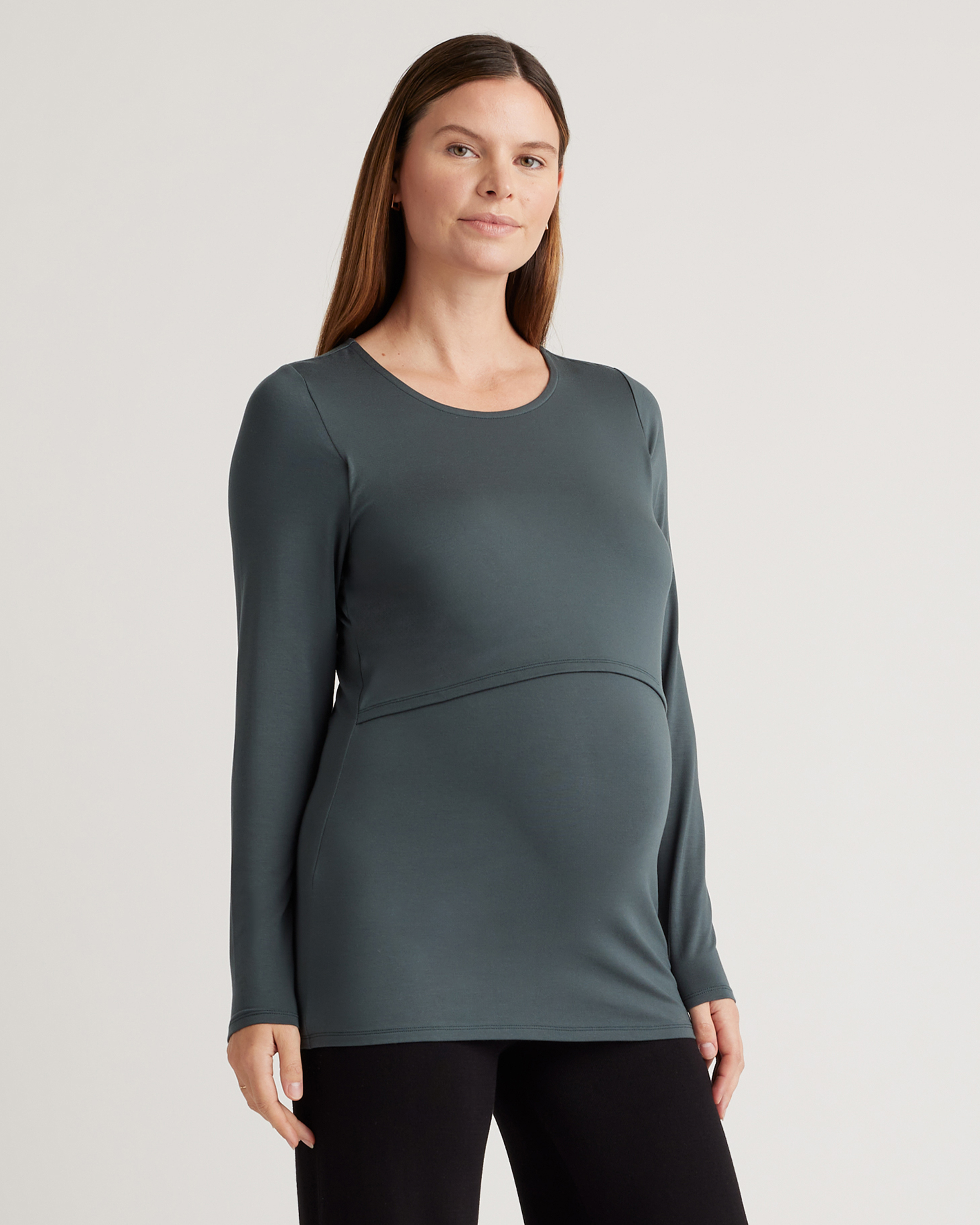 Tencel Jersey Maternity & Nursing Long Sleeve Relaxed Fit