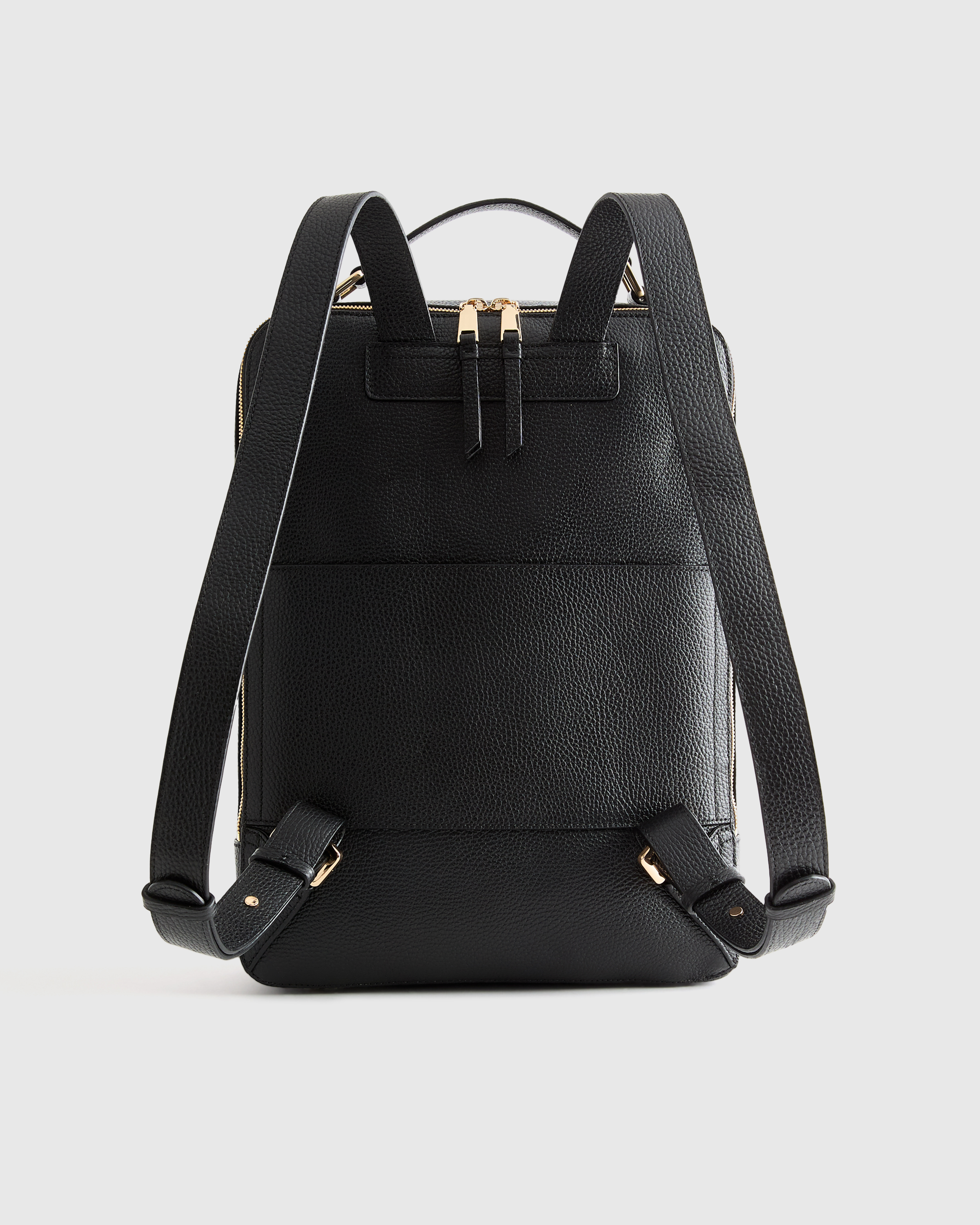Women's Italian Leather Laptop Backpack in Black by Quince