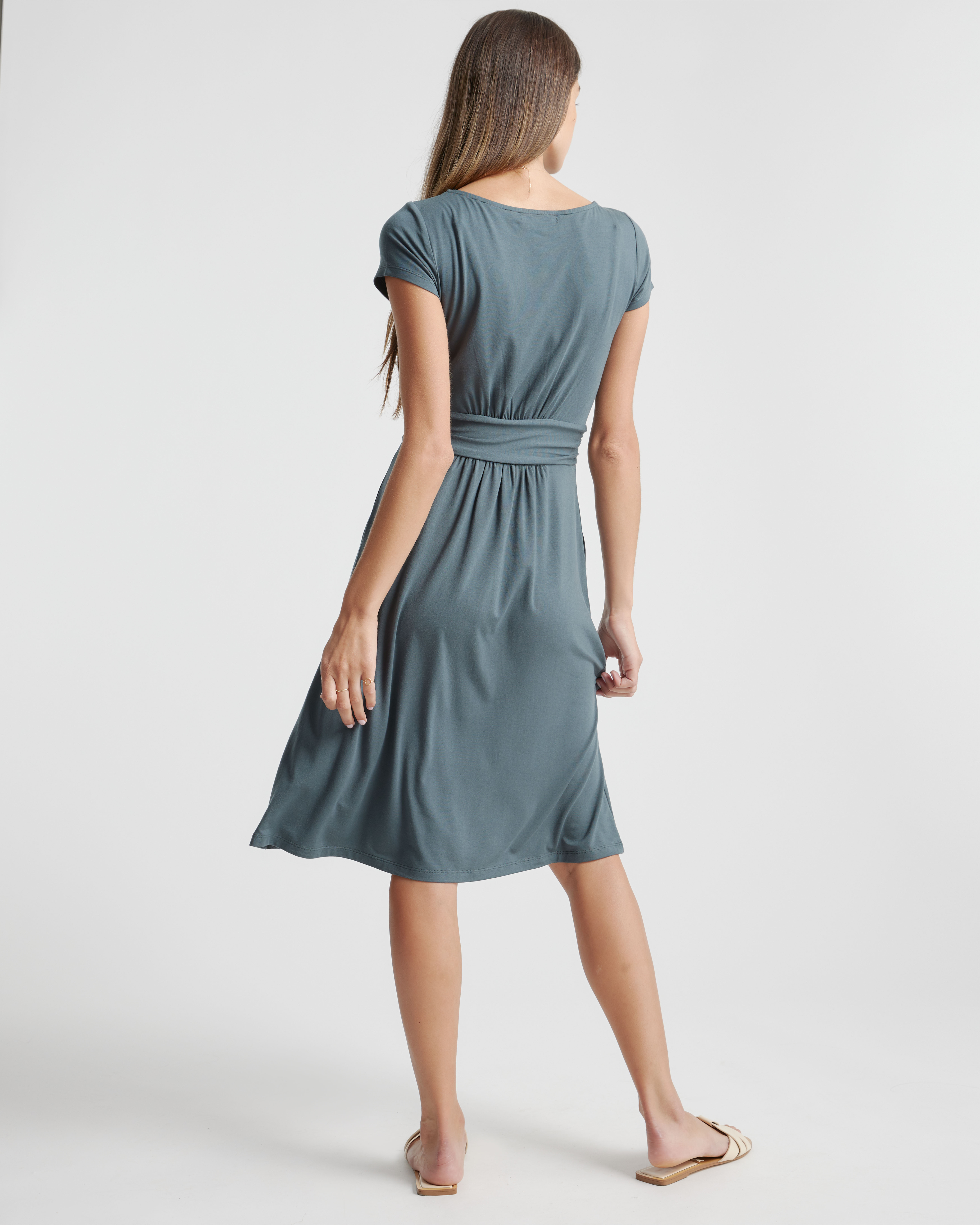 green emerald velvet dress Rickie Ruched Mini Dress in Matte Jersey M
