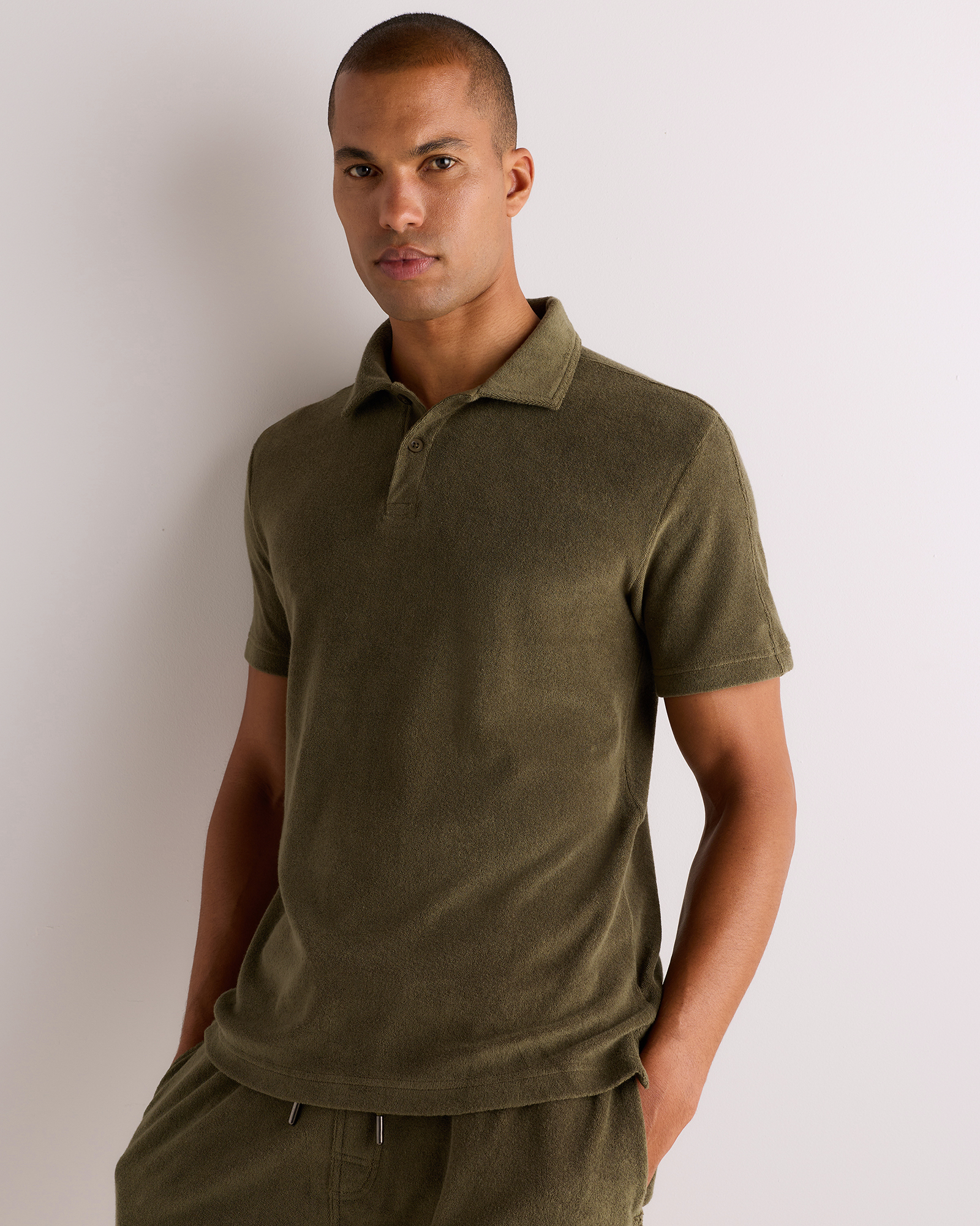 Bayberry Olive Polo en éponge 100 % coton biologique