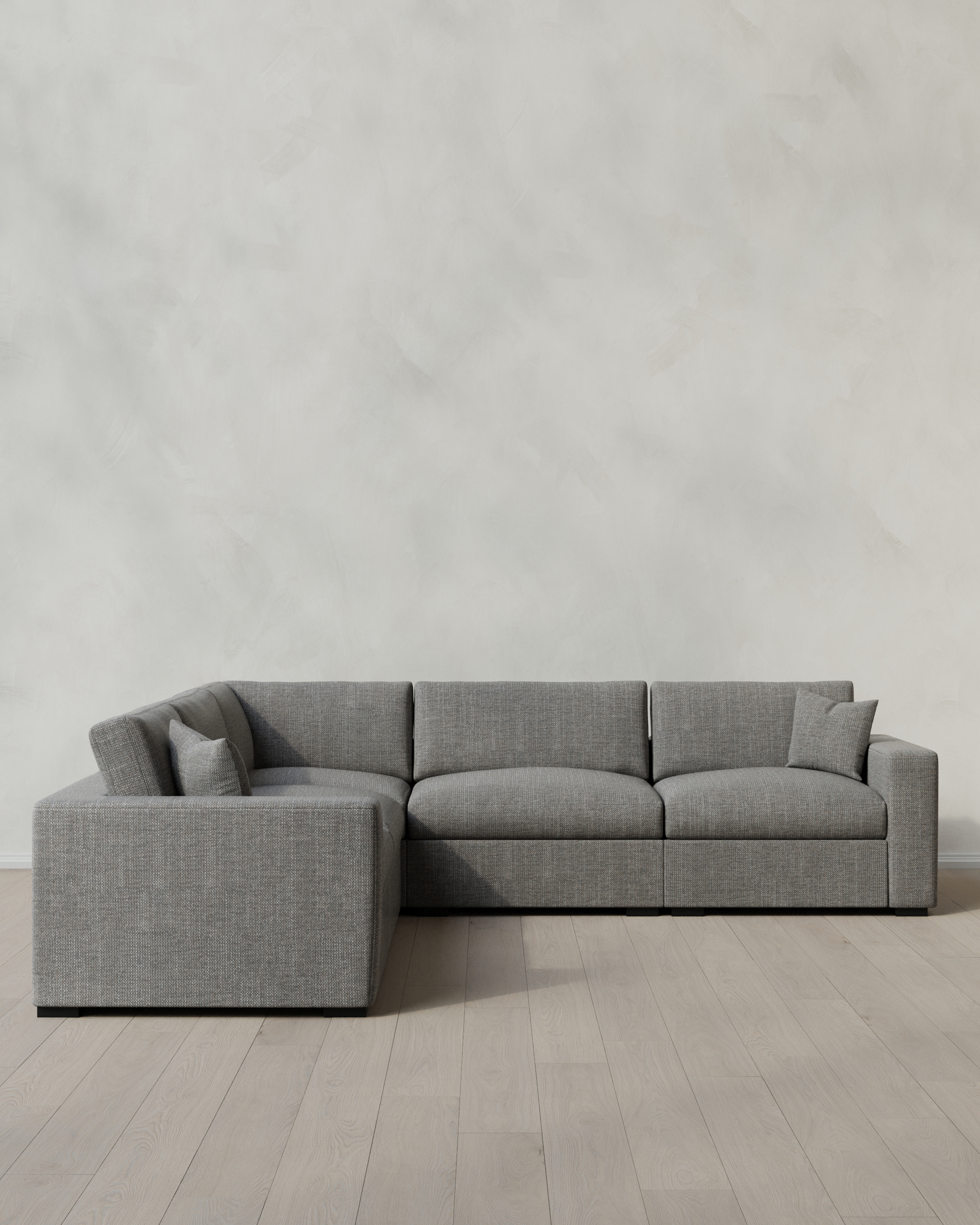 Oasis 5-Piece L Sectional in Performance Chenille-Linen Blend in Slate