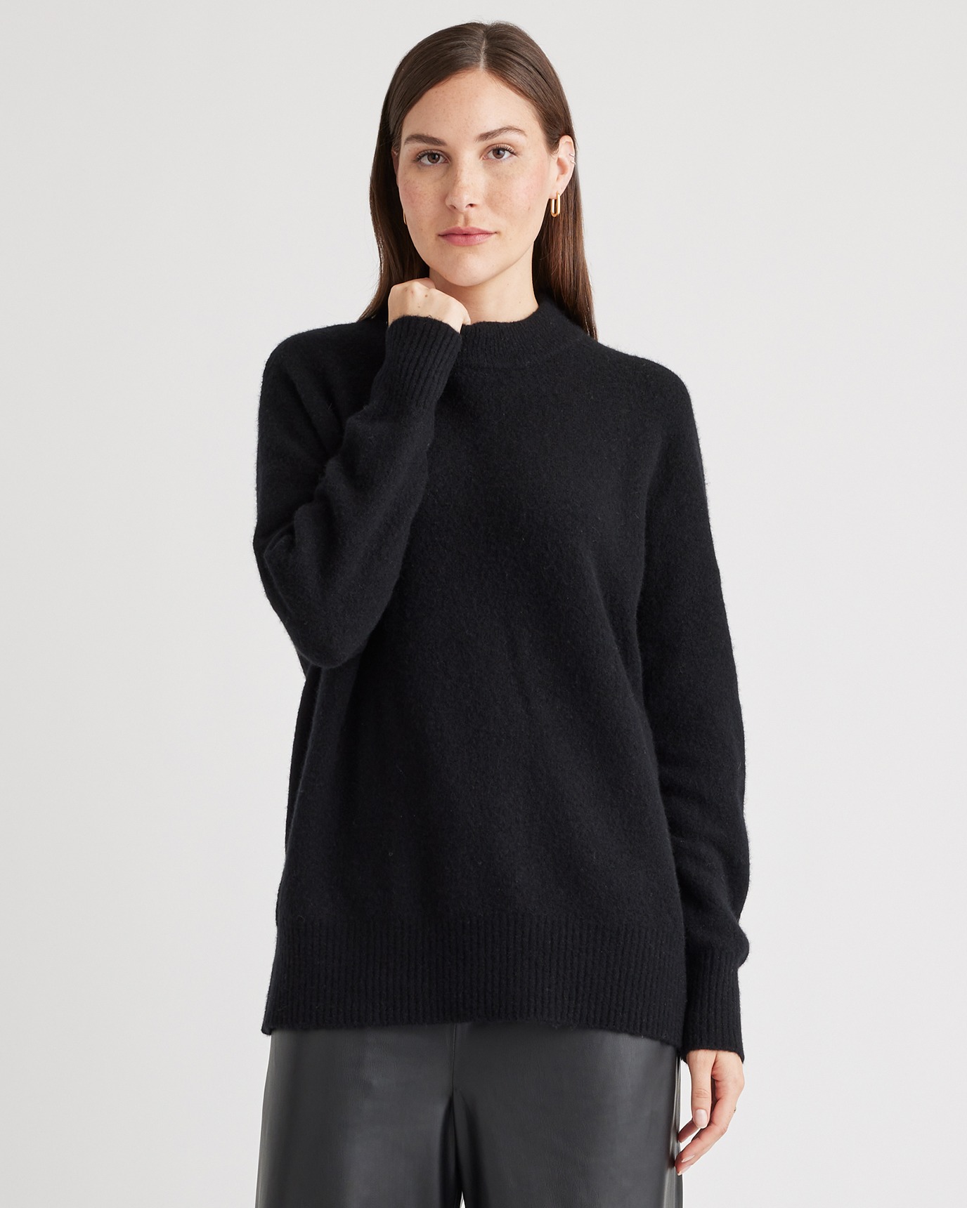 Superfine Merino Wool Boucle Crewneck Sweater