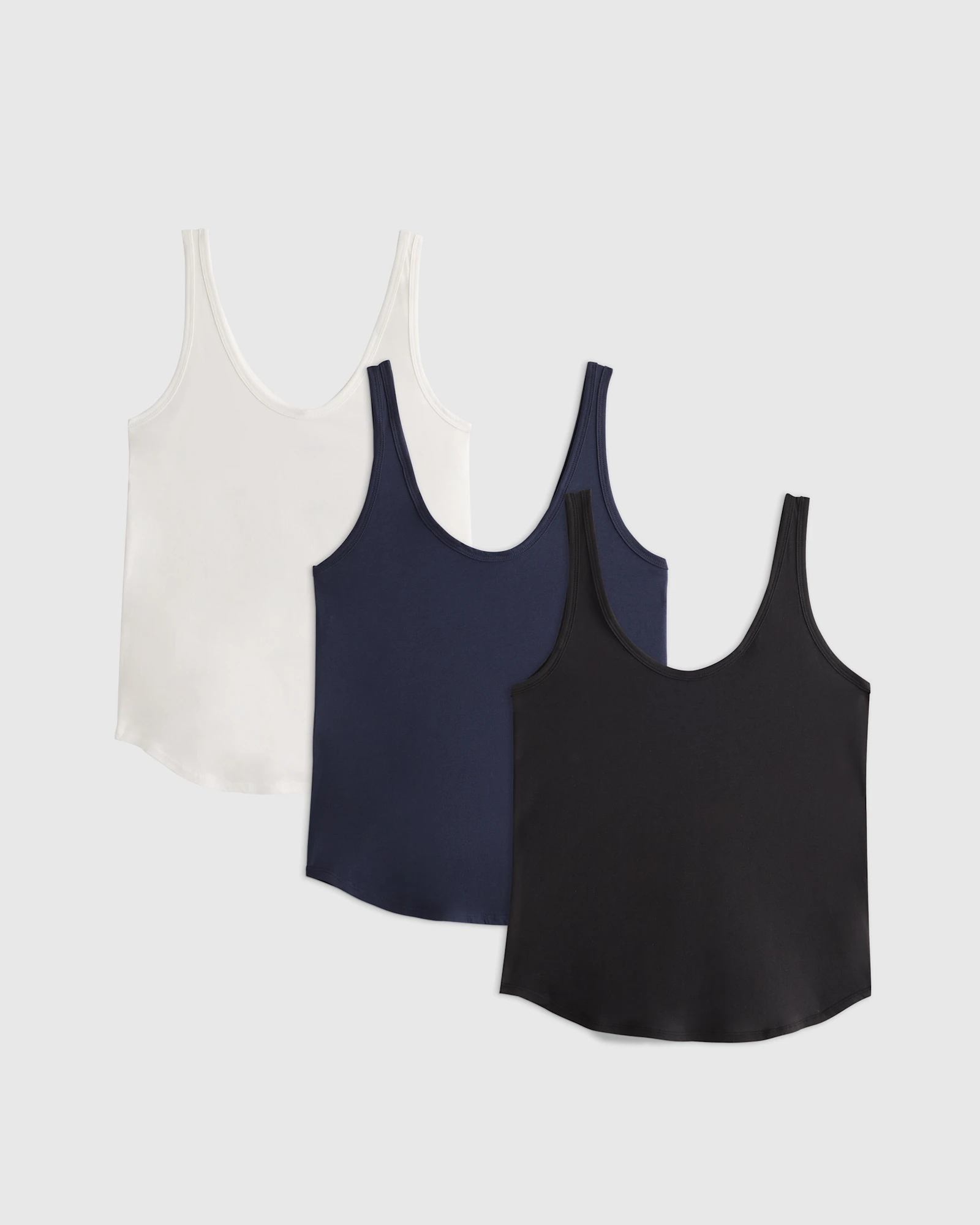 Cotton Modal Double Scoop Neck Tank 3 Pack