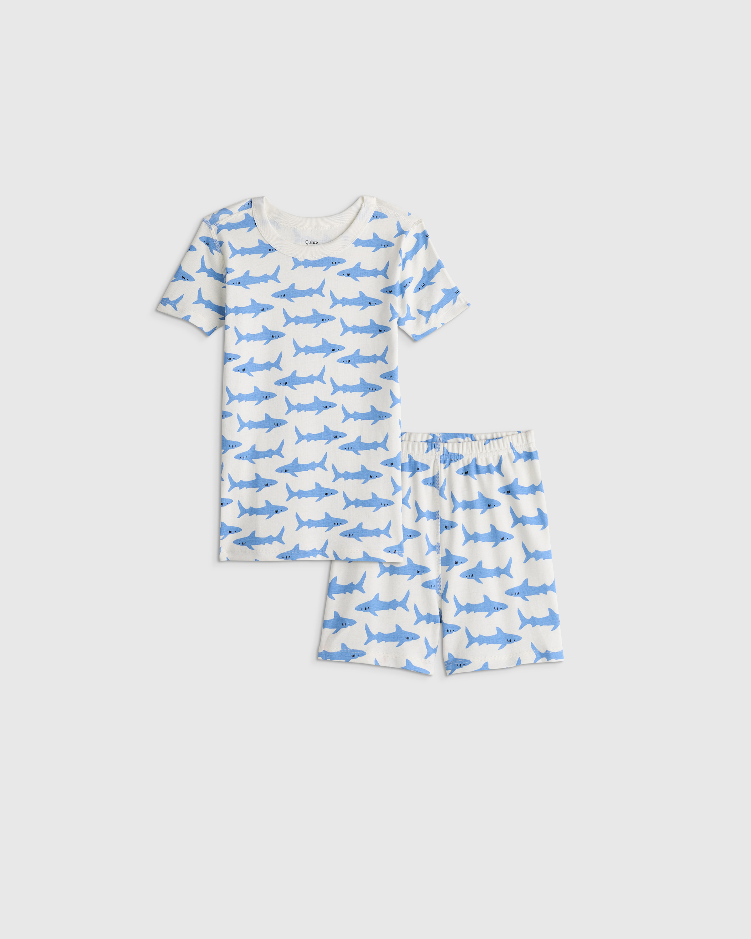 Sleepy Sharks 100% Organic Cotton Short Sleeve and Shorts Pajama Set