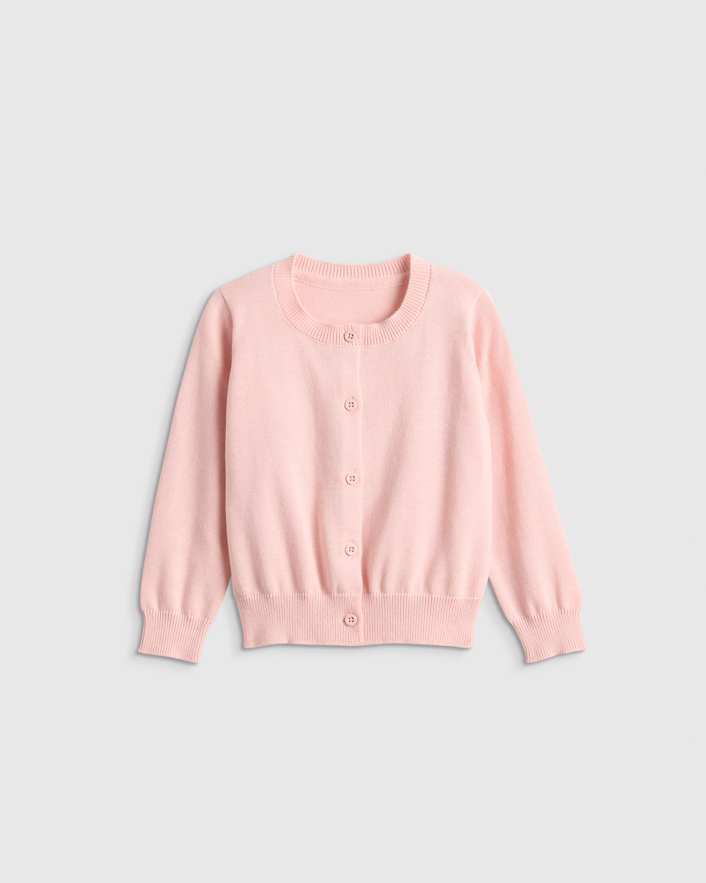 Silver Pink 100% Organic Cotton Crewneck Cardigan 