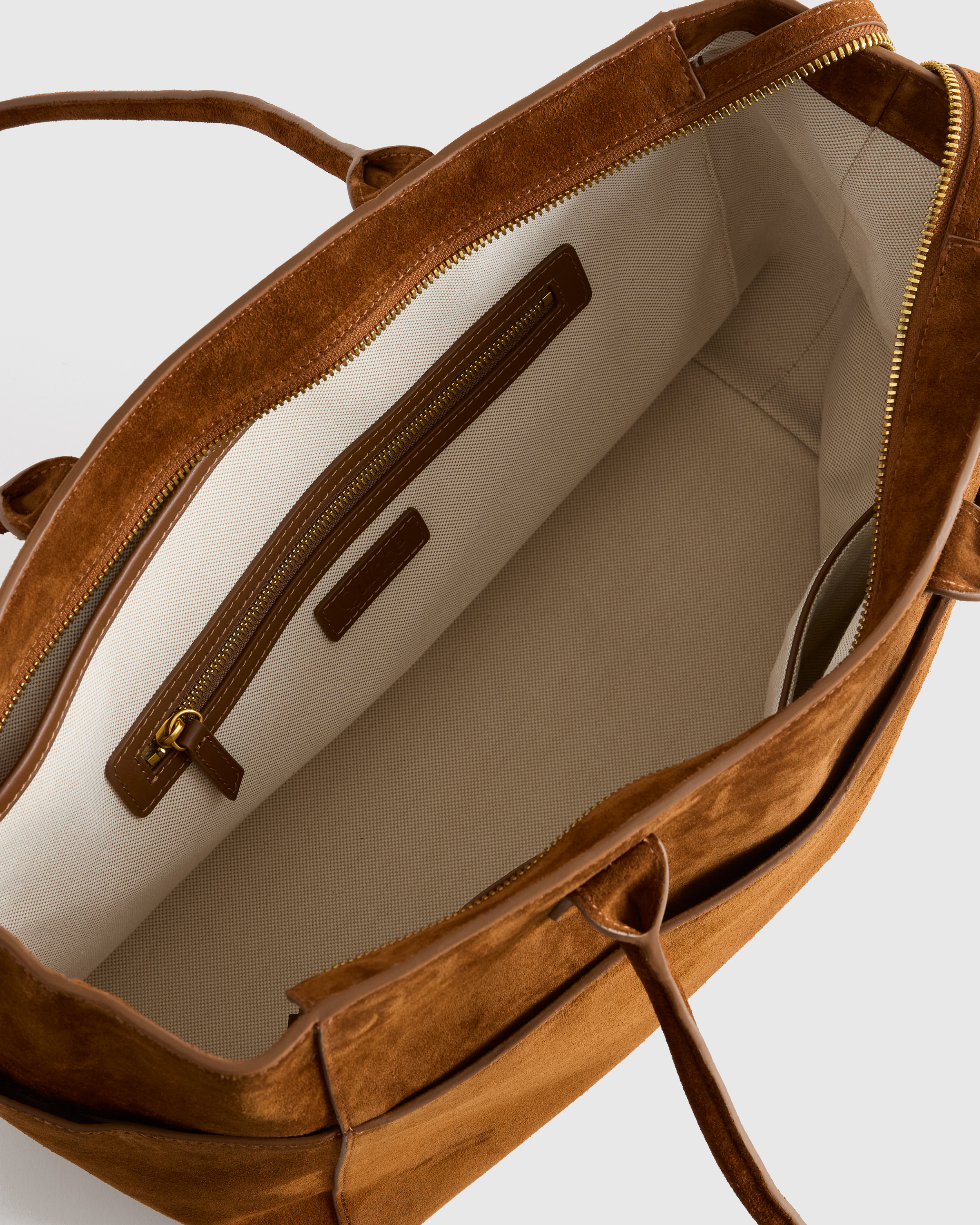 Hudson Suede Tote in Whiskey