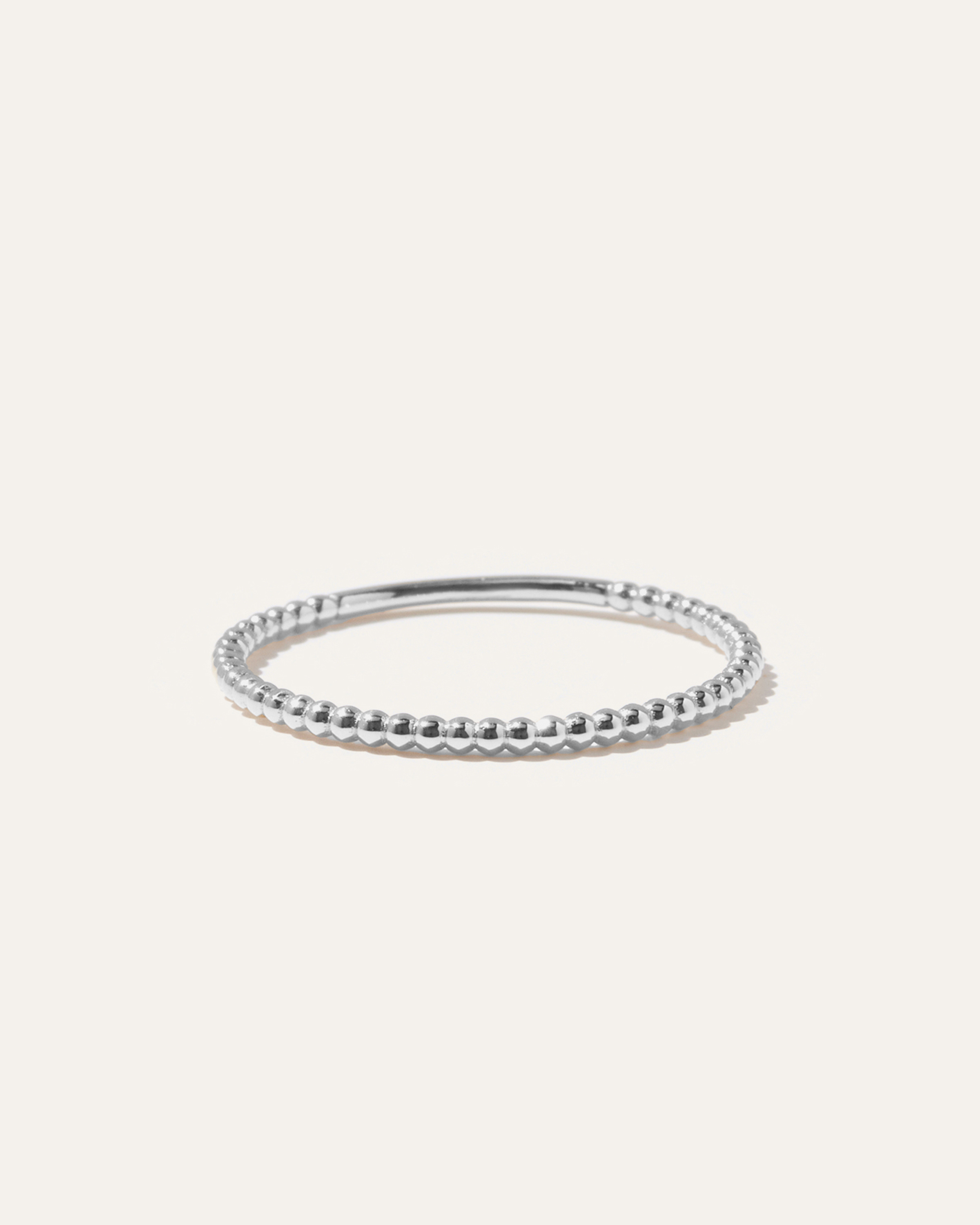 White Gold 14K Gold Beaded Ring