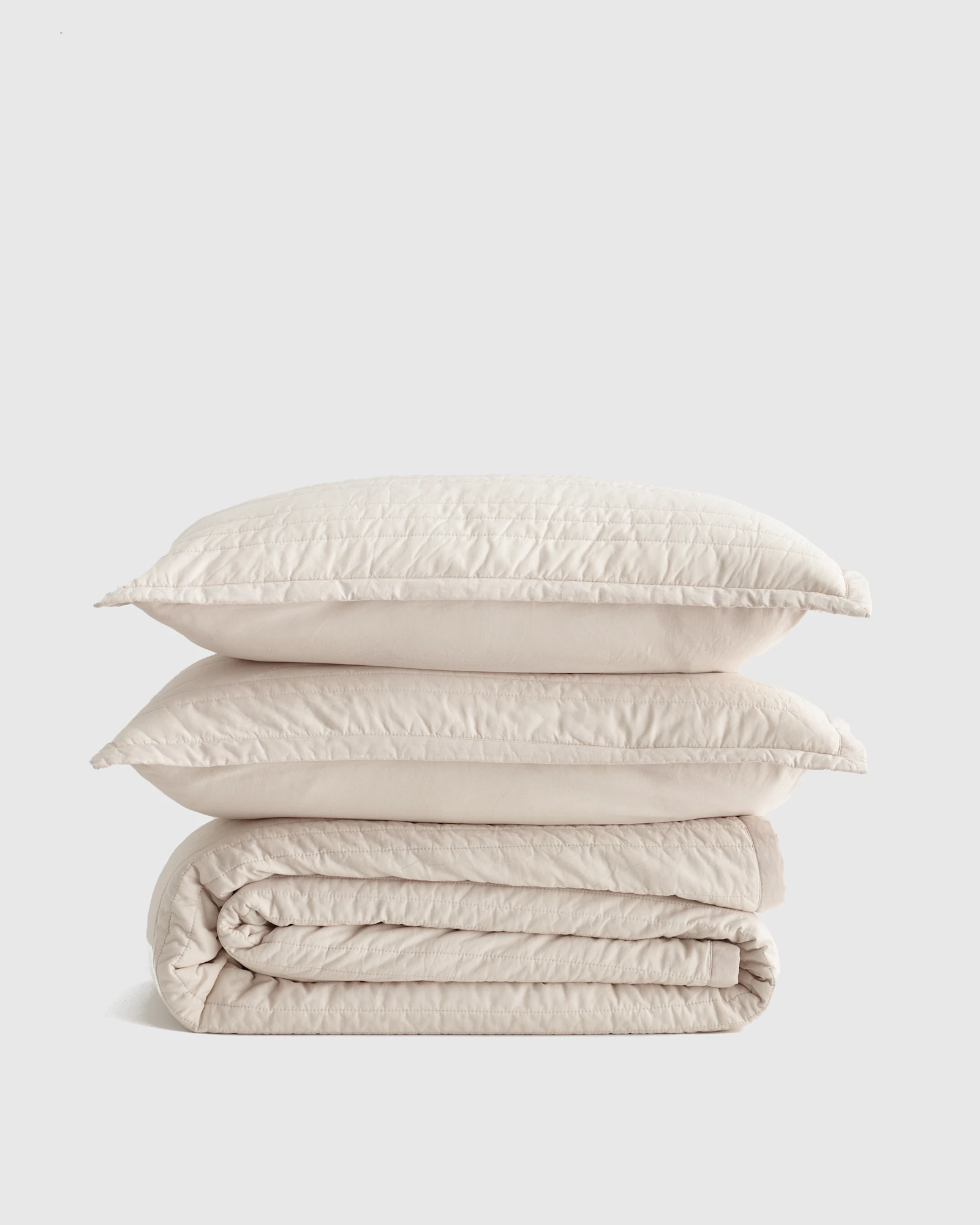100% Organic Cotton Stripe Stitch Quilt Set