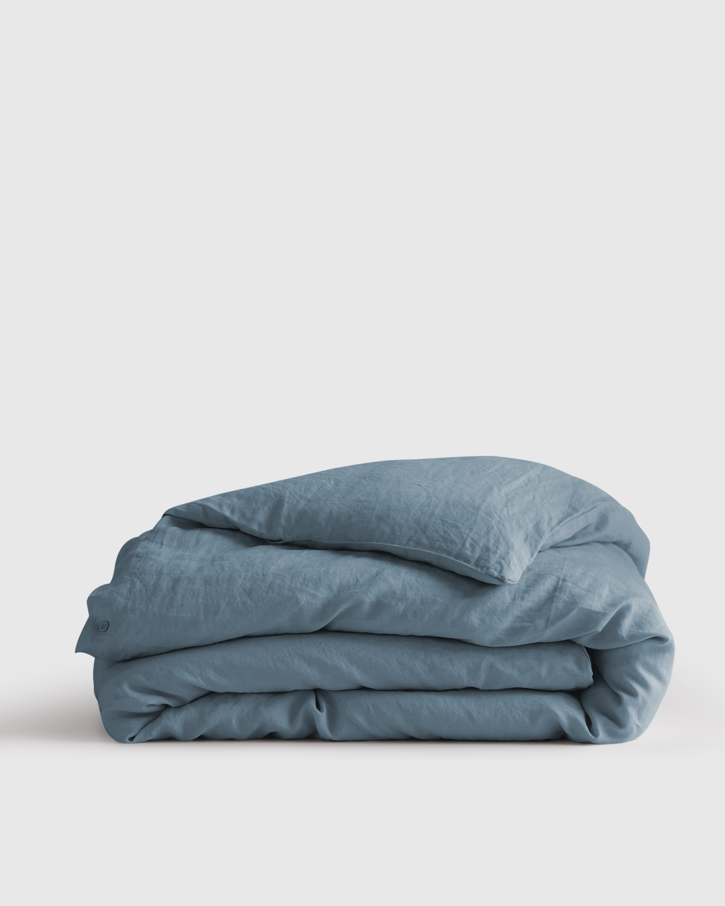 european linen duvet cover, dusty blue, king/cal king