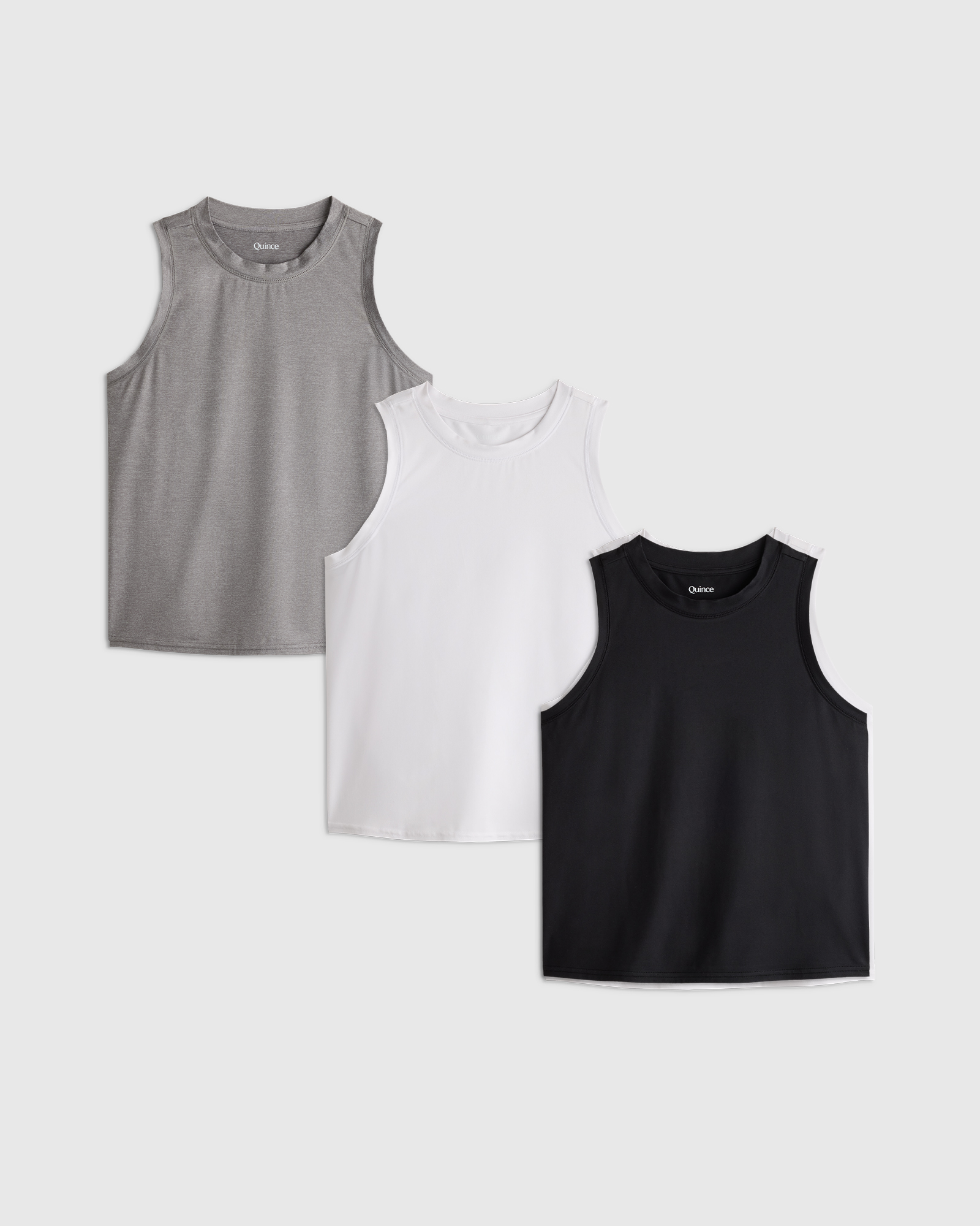 Heather Grey Flowknit Breeze High-Neck Tank 3 Pack Bundle