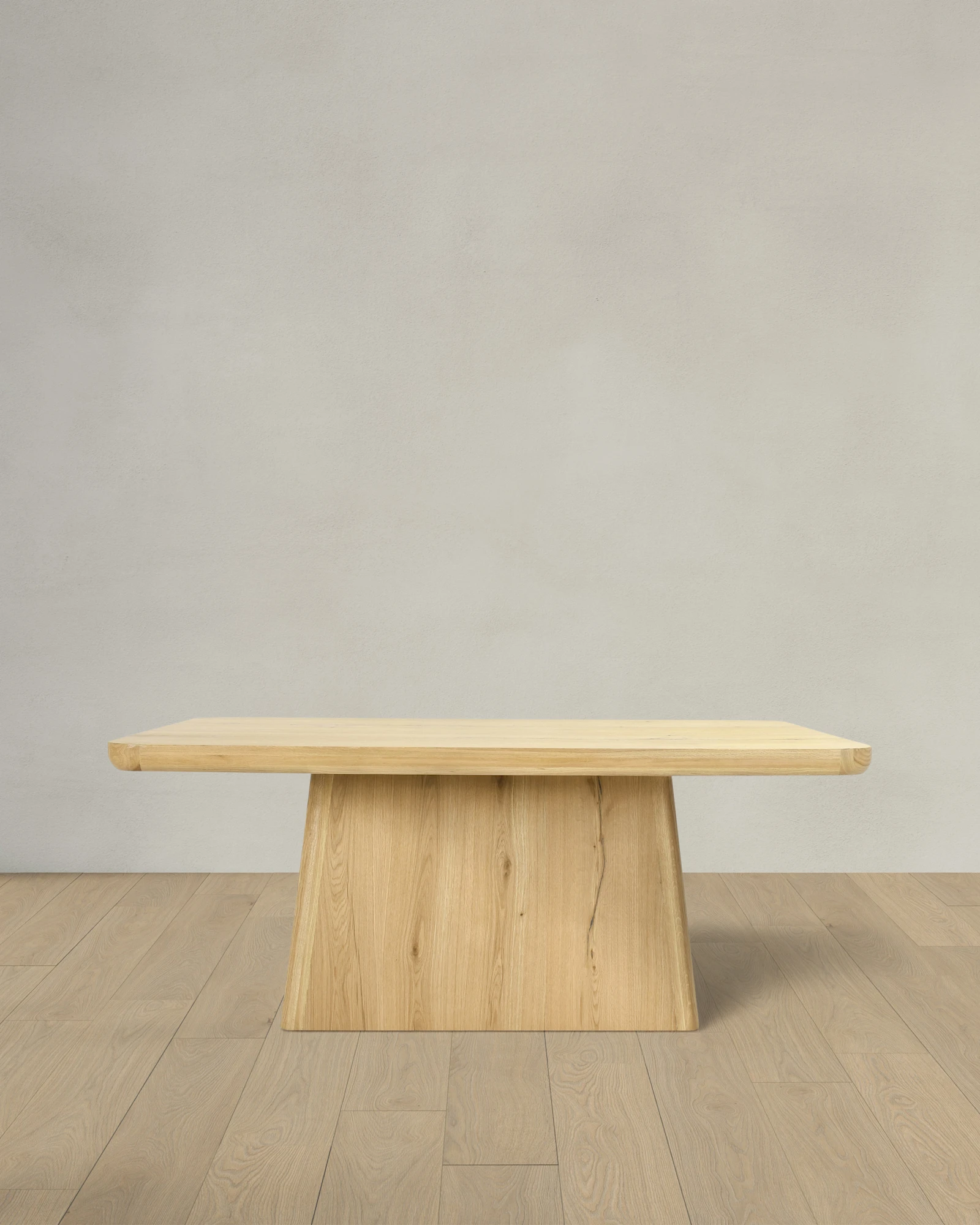 Rustic Oak Plinth Dining Table in Milk White