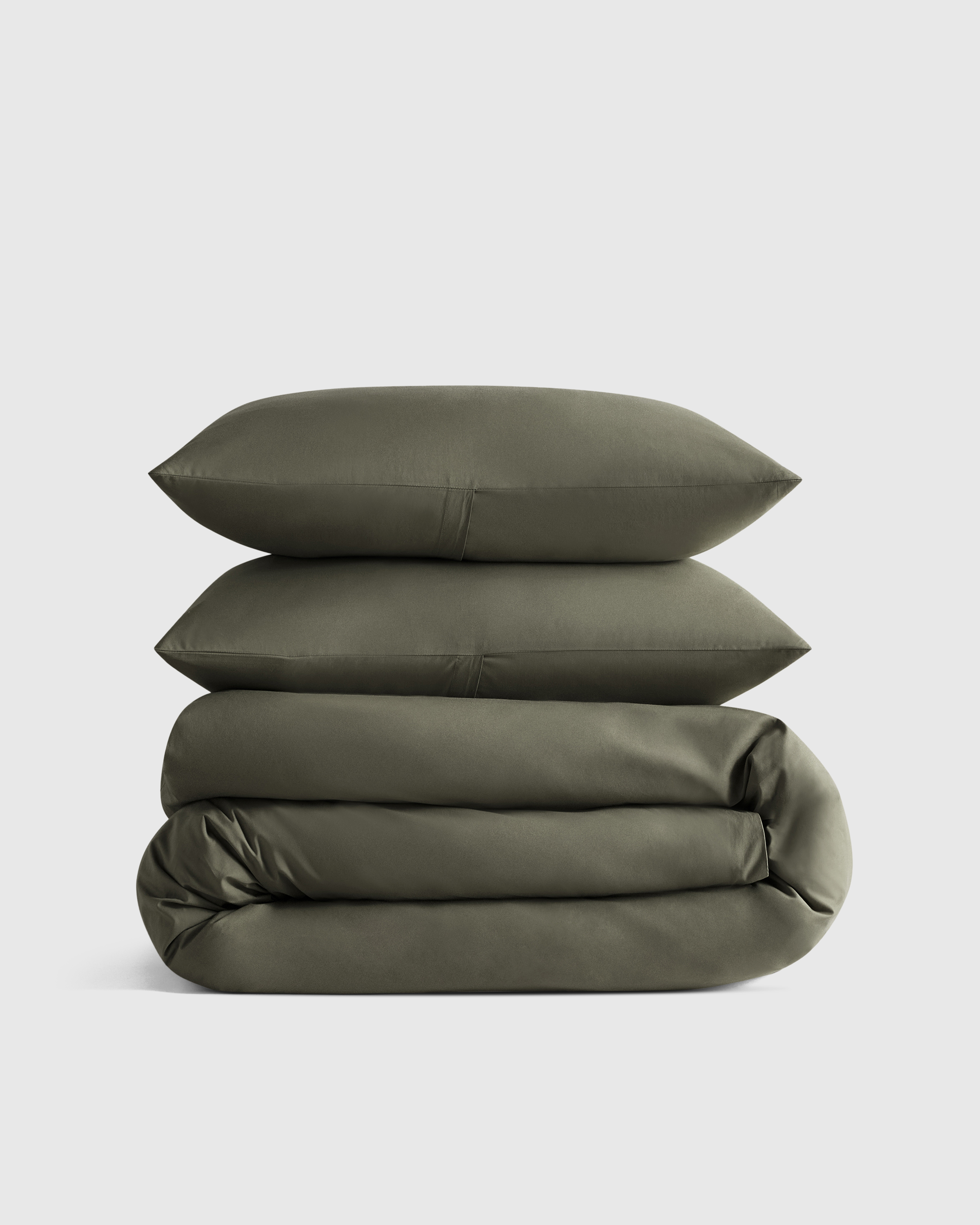 Dusty Olive Classic Organic Percale Duvet Cover Set