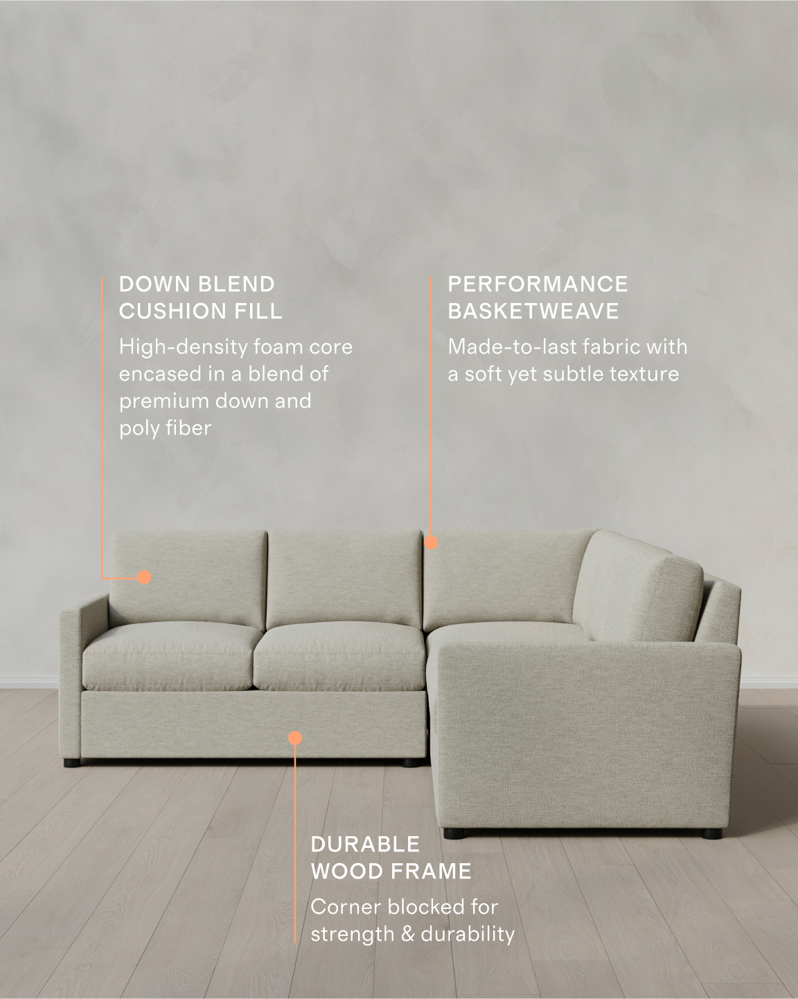 Brennan Performance Basketweave L Sectional