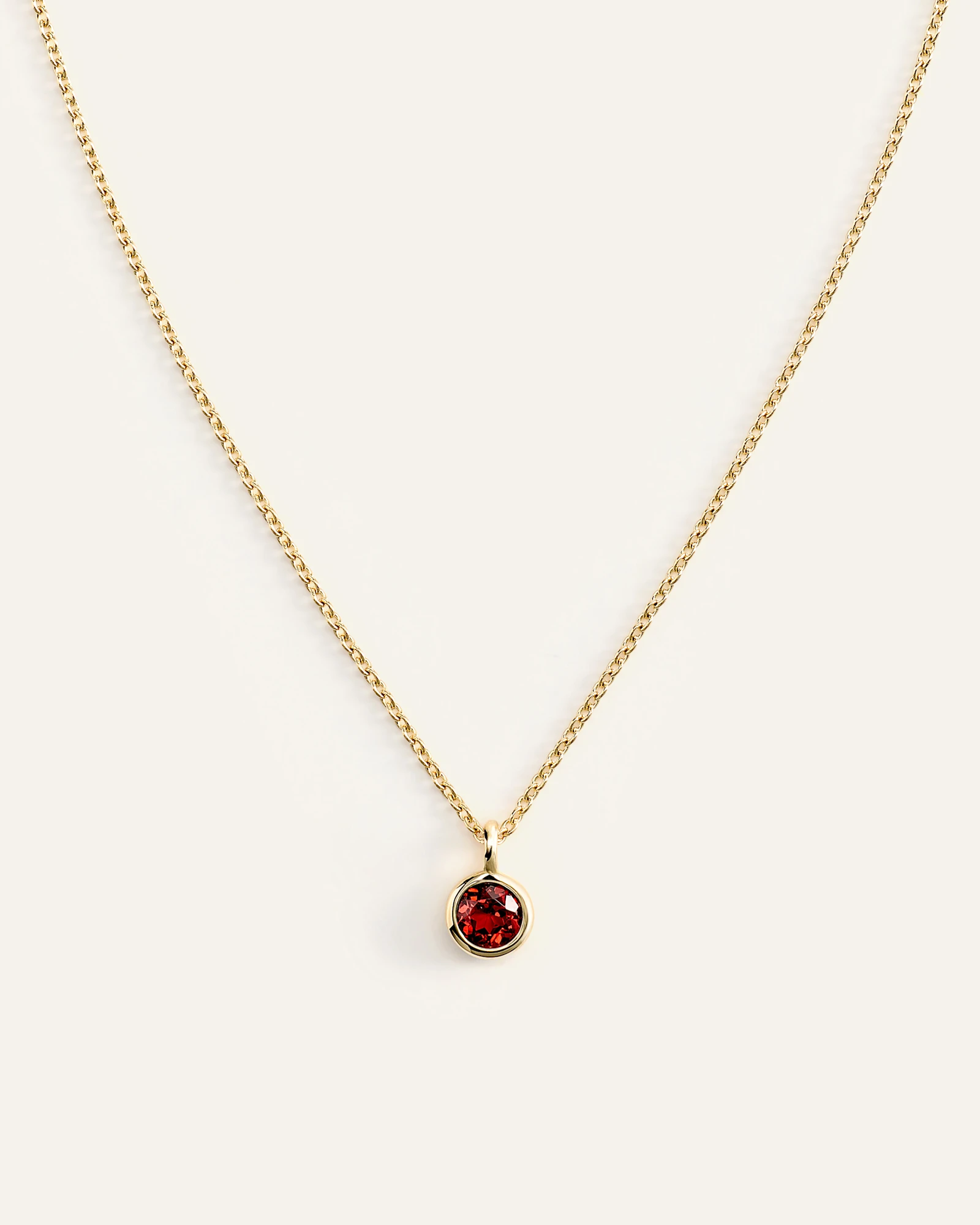 14K Gold Birthstone Bezel Pendant