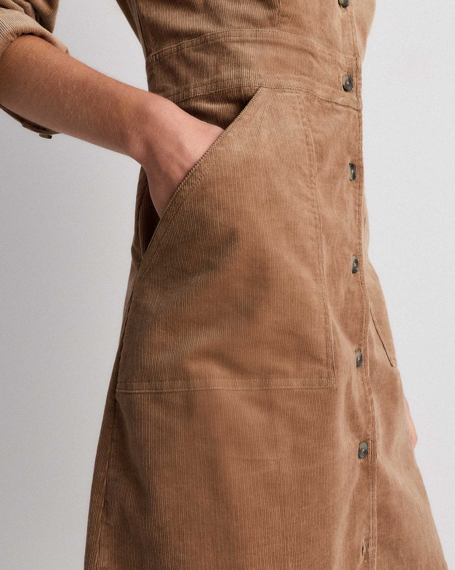 Organic Stretch Corduroy Mini Shirt Dress Organic Stretch Corduroy Mini Shirt Dress