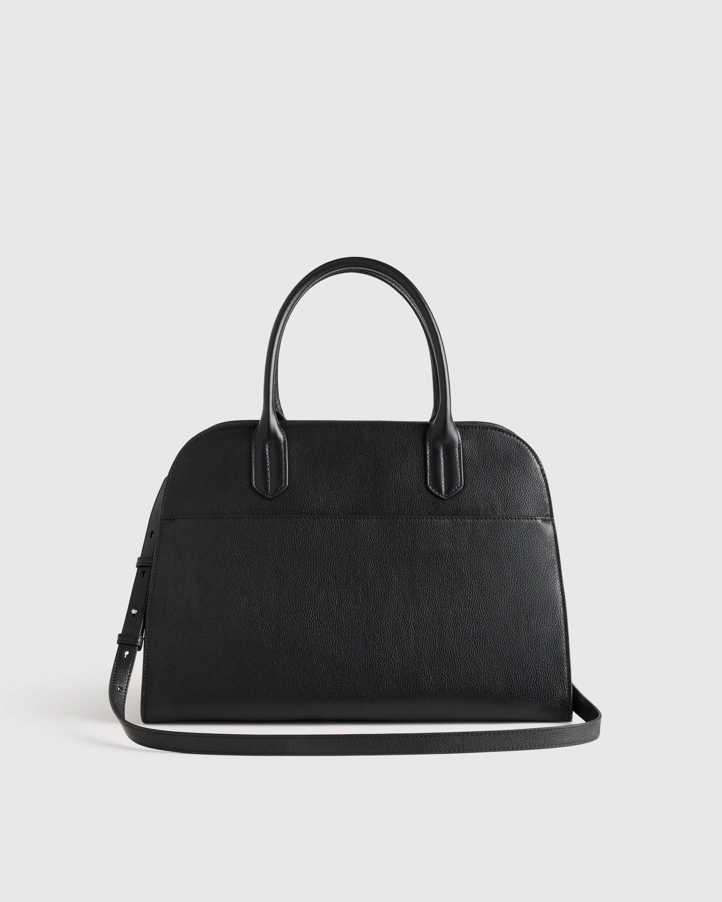 Black Italian Leather Essential Satchel