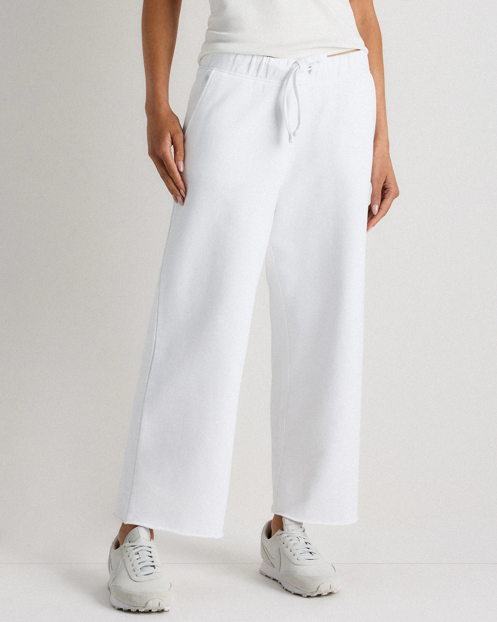 Organic French Terry Cropped Wide Leg Pants
