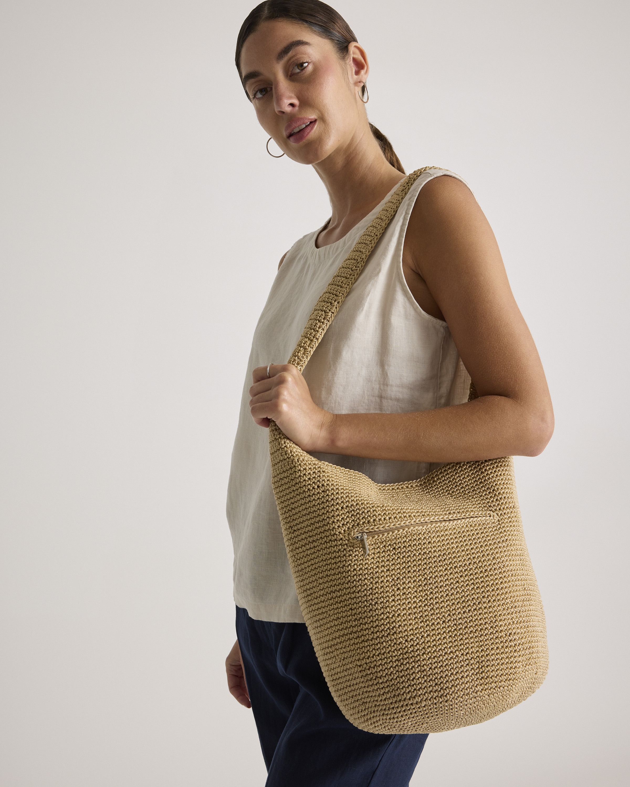Crochet Shoulder Bag in Natural