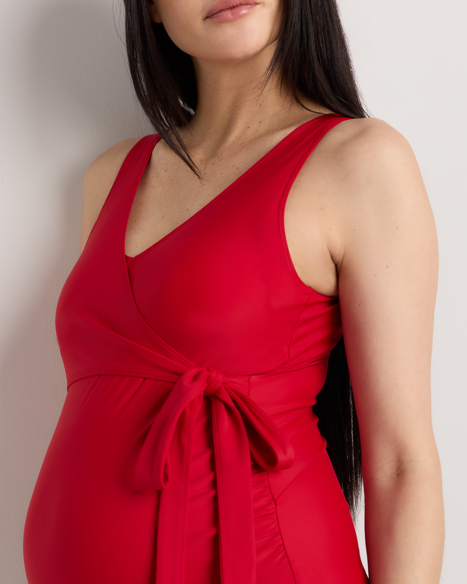 how do you wear a backless dress Camel Ribbed Sleeveless Side Slit Maternity Dress  The Prissy Pelican