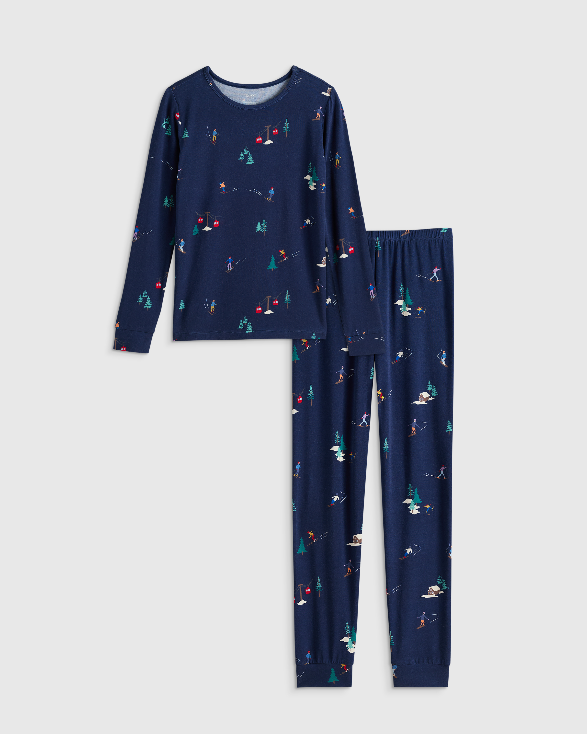 Ski Slope Bamboo Long Sleeve and Pant Pajama Set