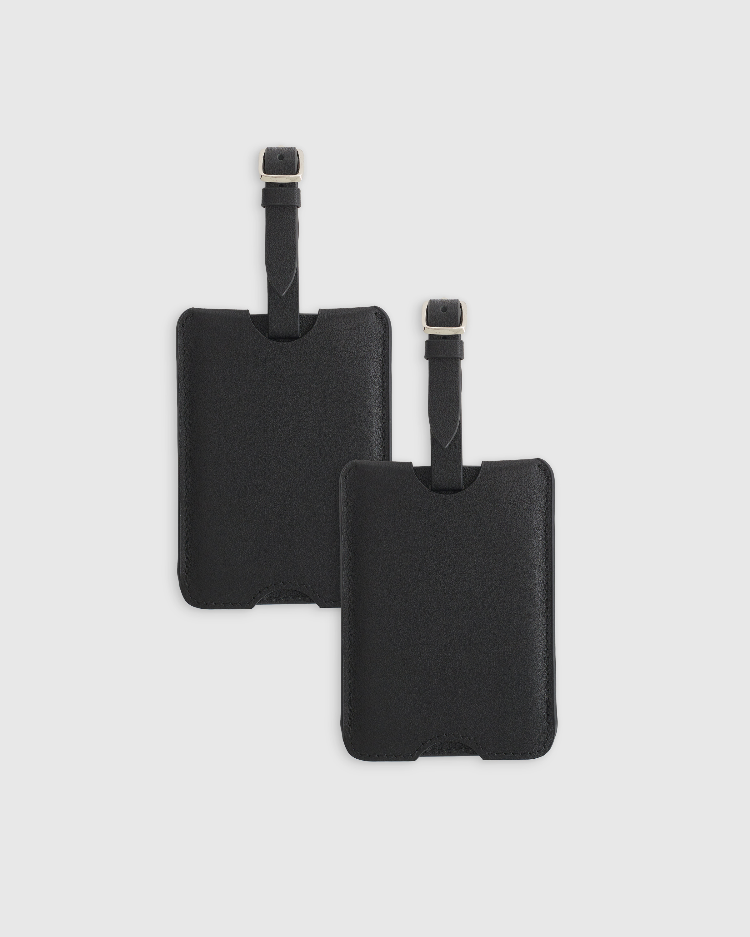 Black Nappa Leather Luggage Tag (2-Pack)