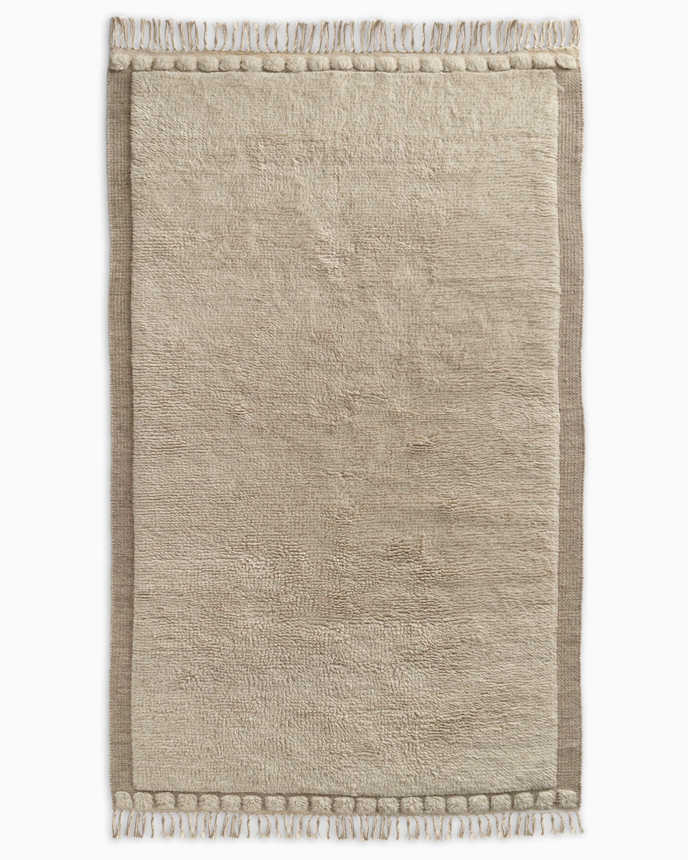 Neutral Saje Wool Shag Rug