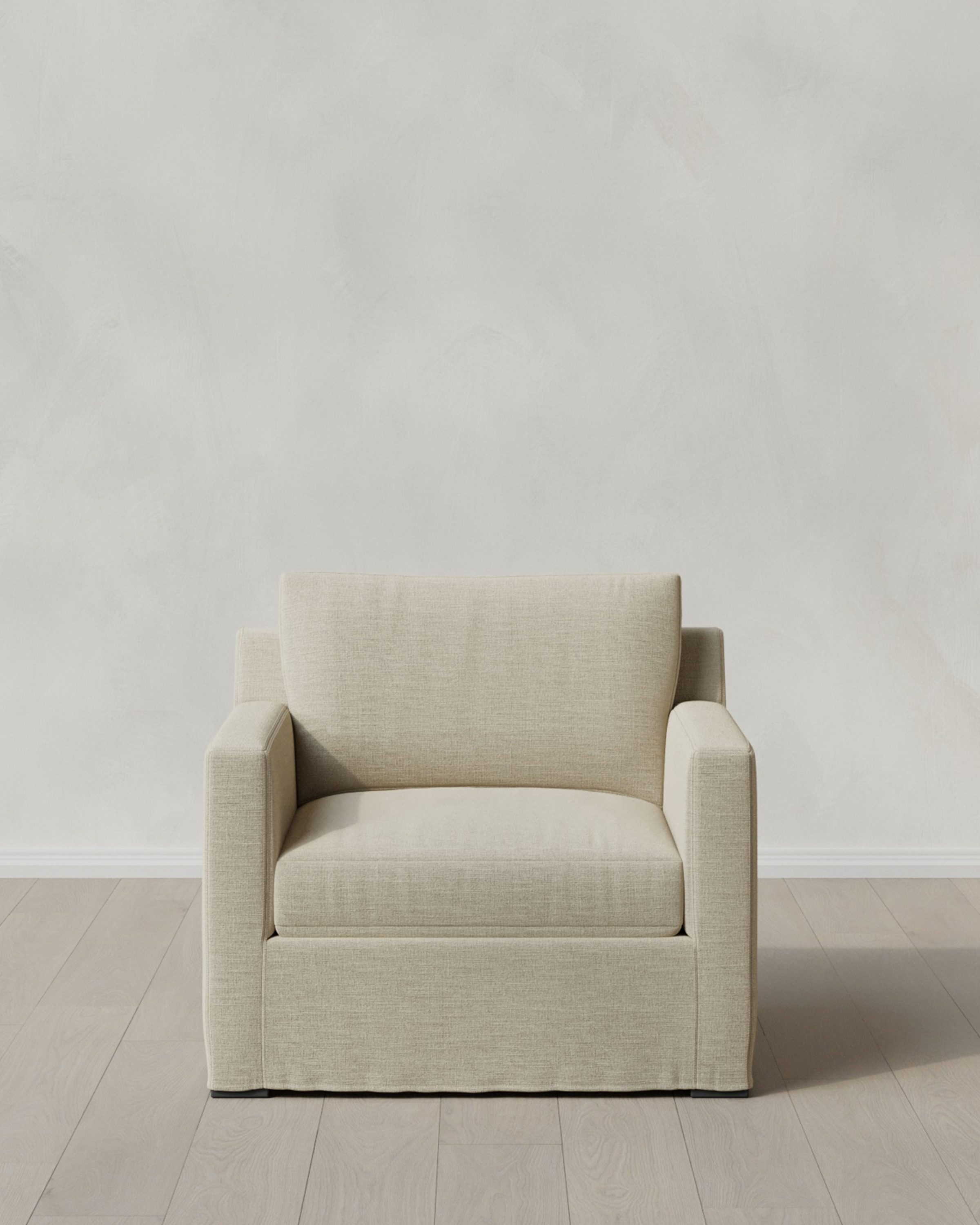 Sand Ellery Slipcover Chair in Performance Linen