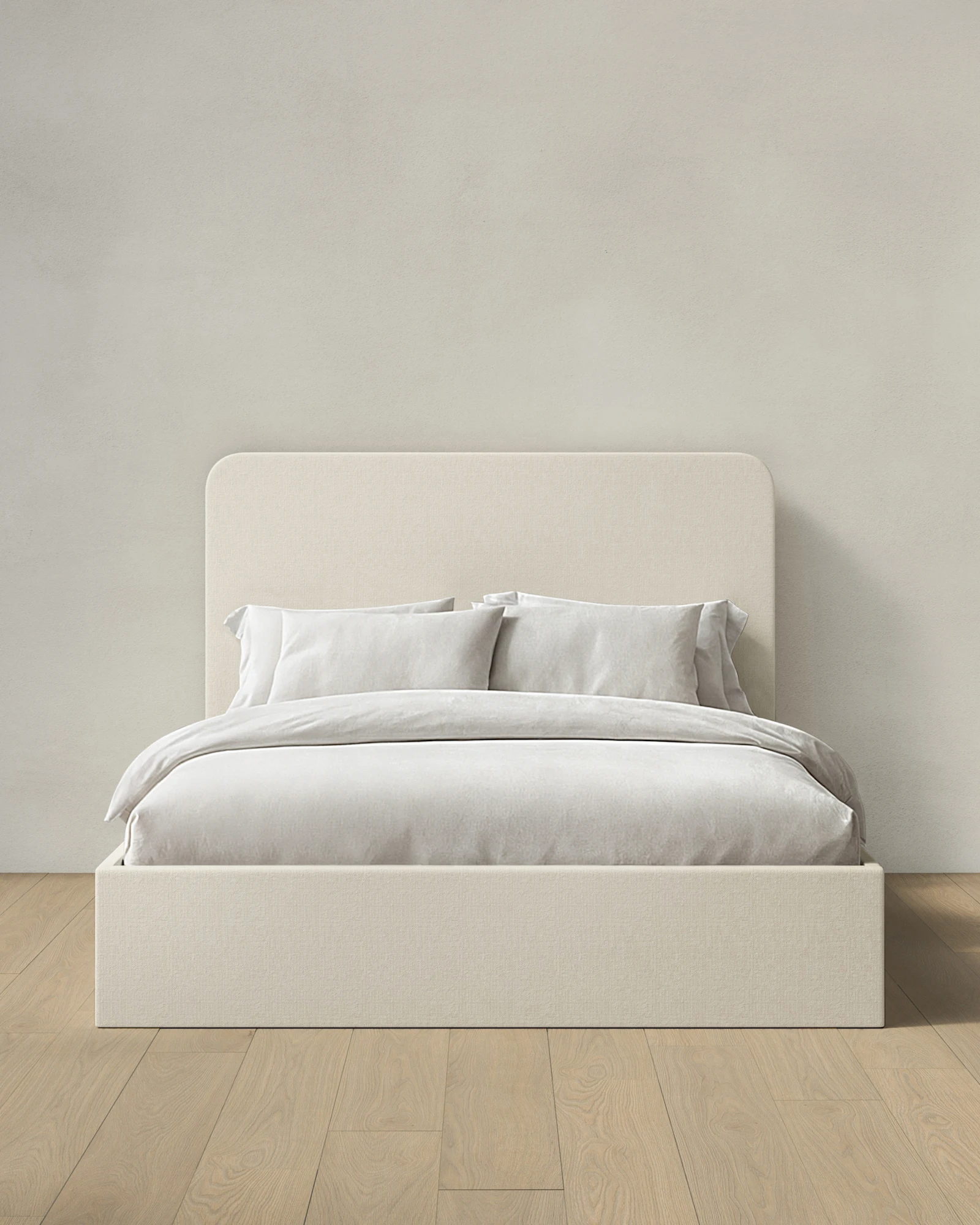 Linen Curved Bed - High Headboard