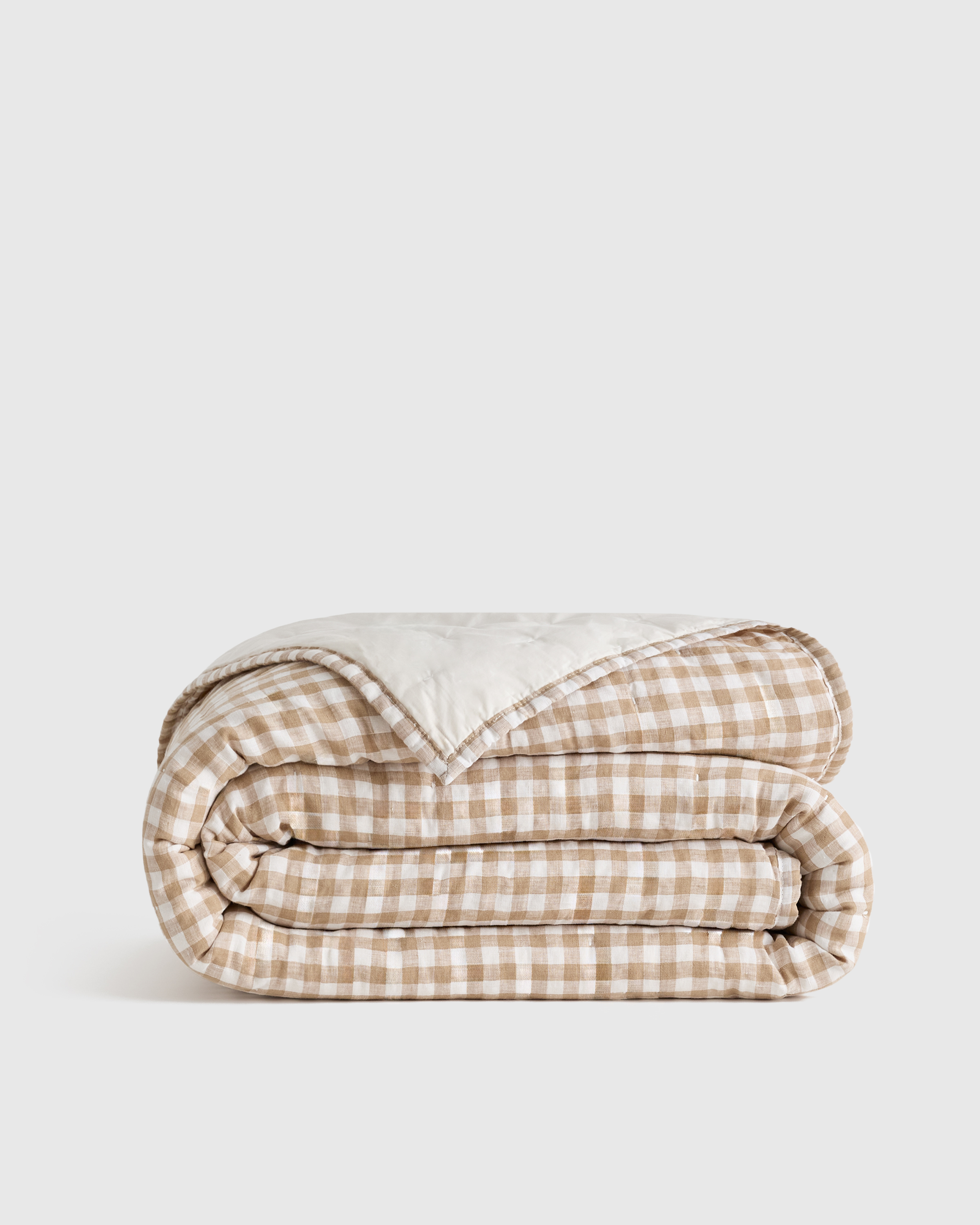 Cafe Gingham European Linen Patterned Quilt