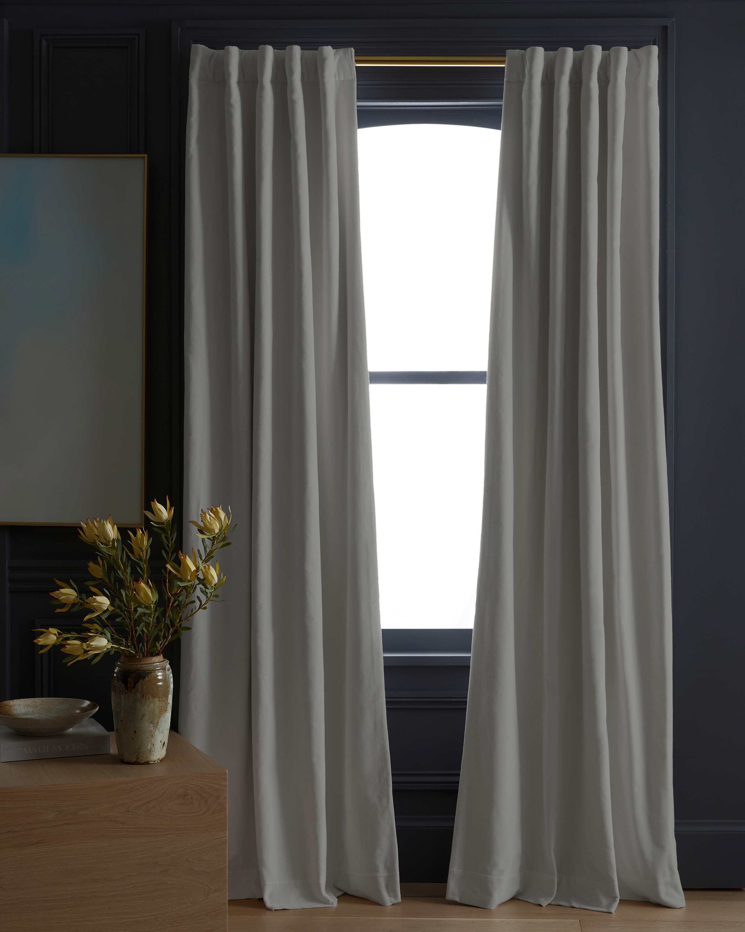 Ivory Cotton Velvet True Blackout Curtain
