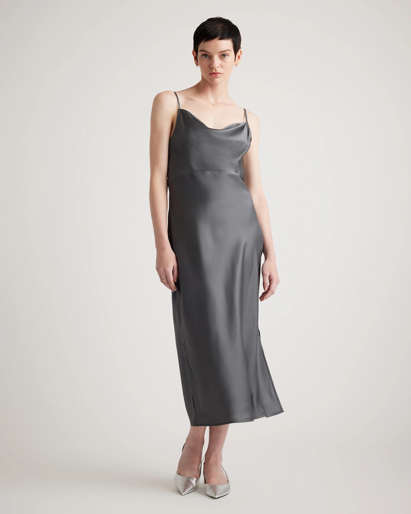 100% Washable Silk Cowl Neck Slip Dress 100% Washable Silk Cowl Neck Slip Dress