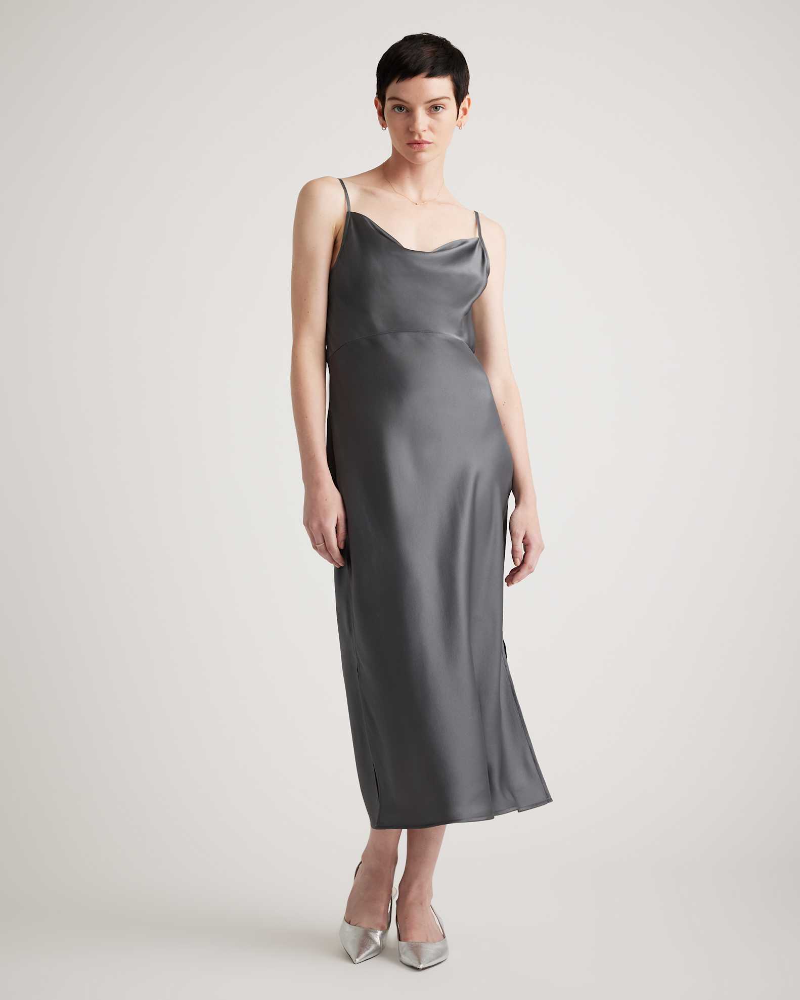 100% Washable Silk Cowl Neck Slip Dress 100% Washable Silk Cowl Neck Slip Dress