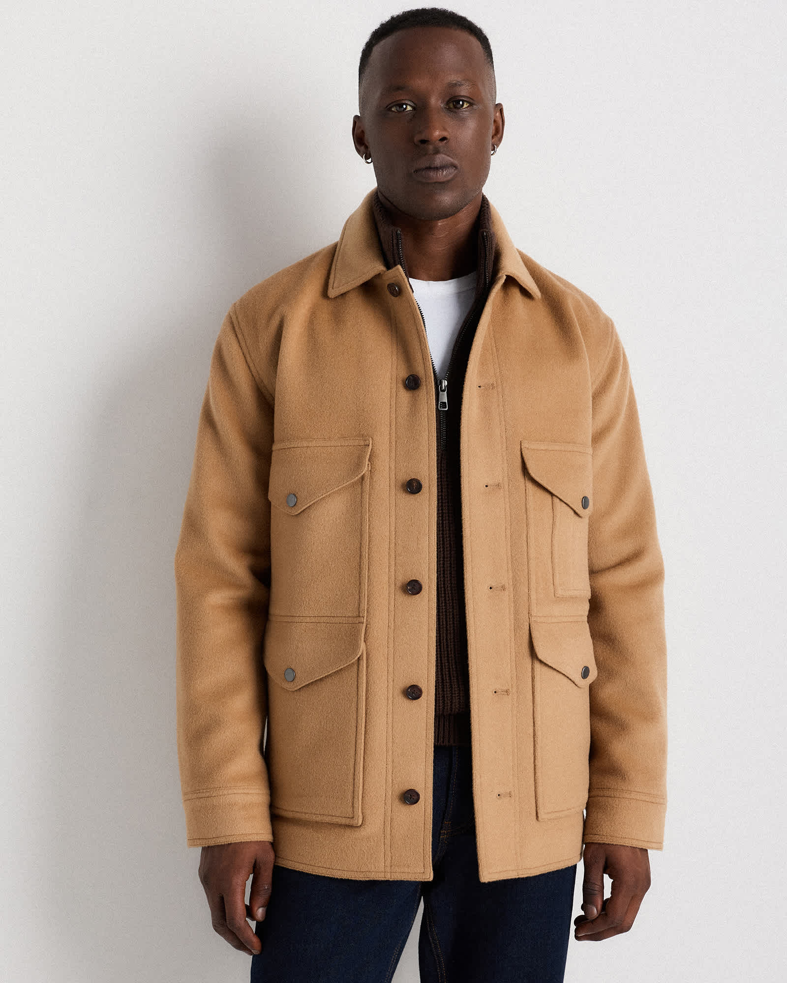 Wool Cashmere Field Jacket in Caramel