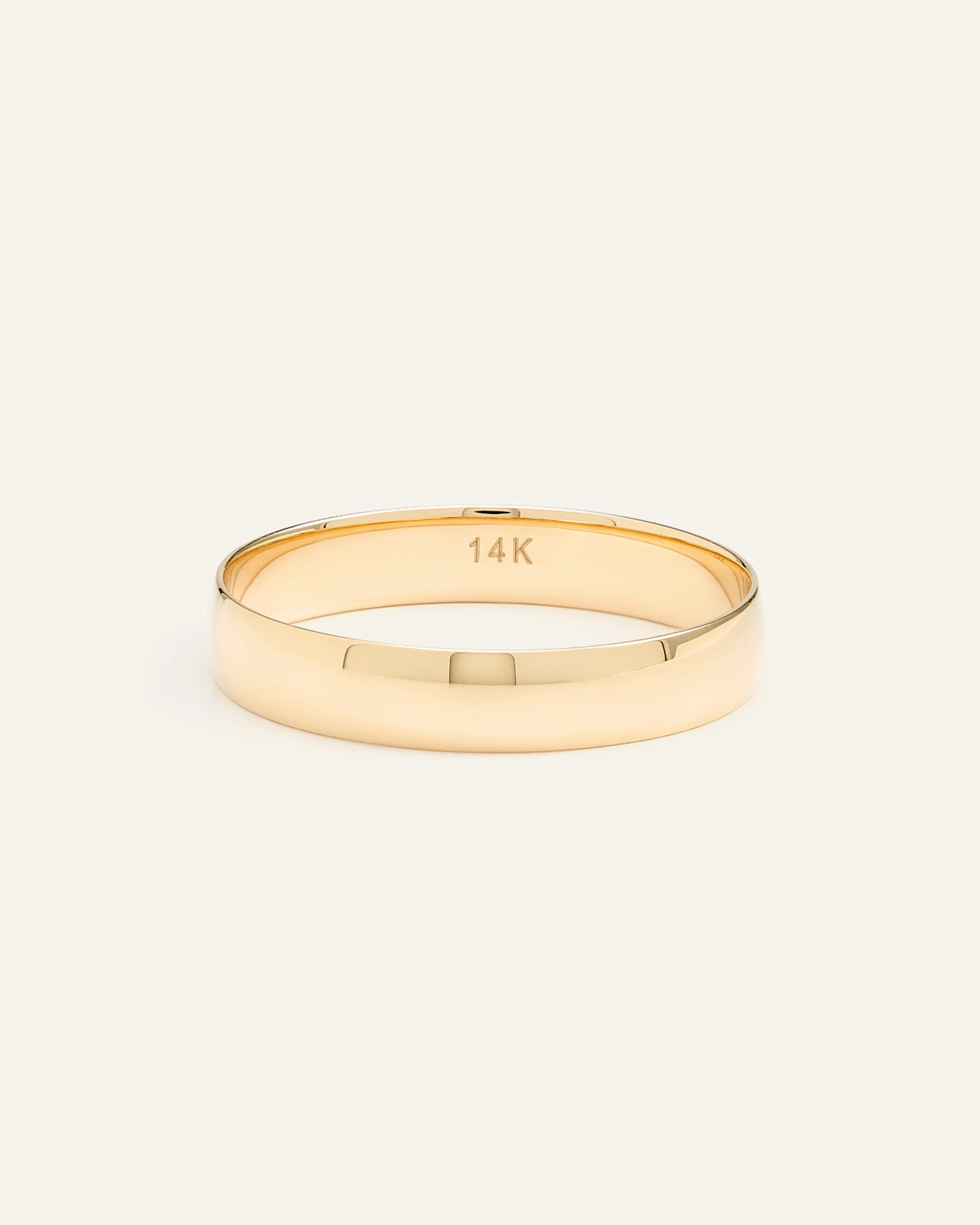 14K Gold 4MM Dome Band