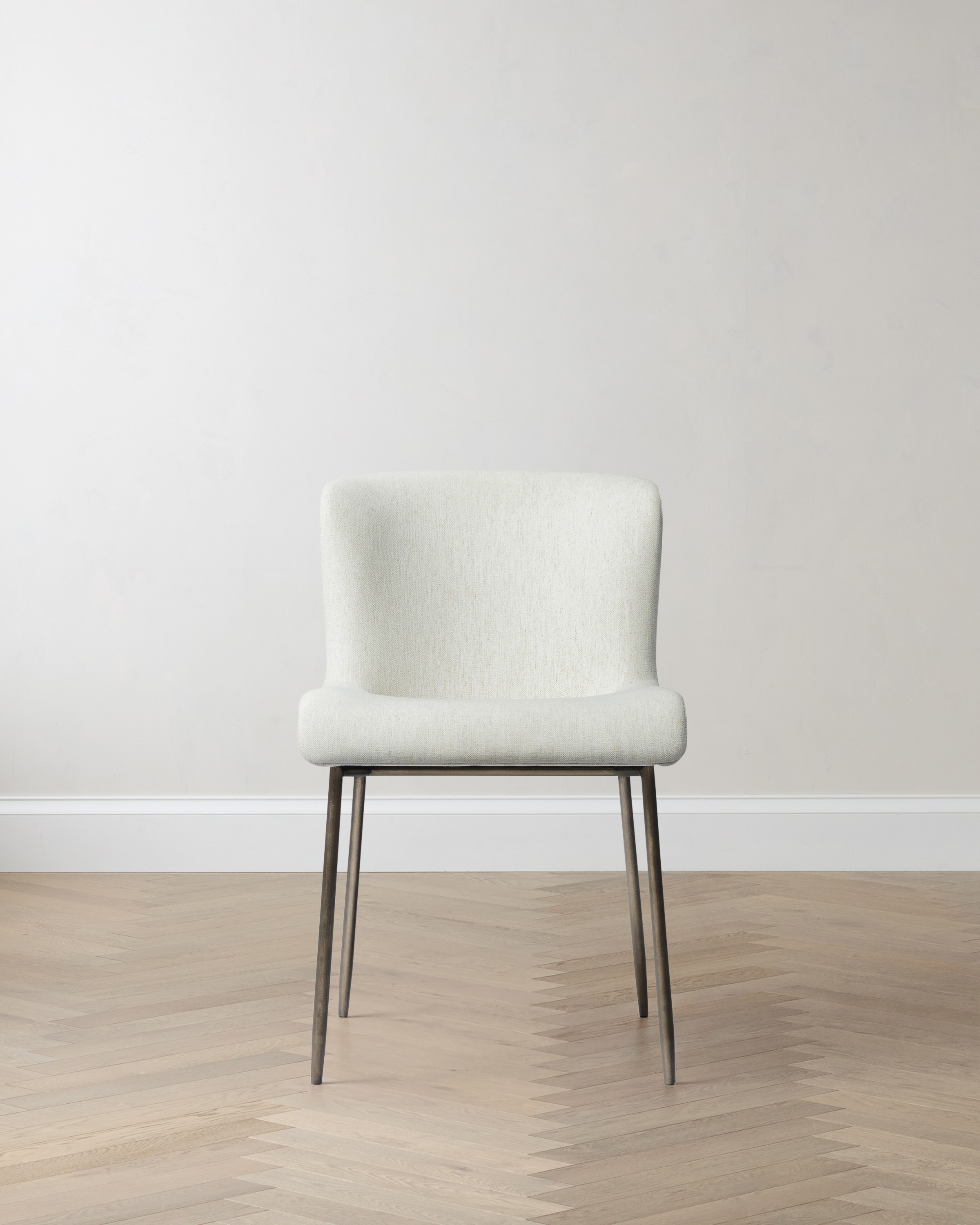 Snow Performance Chenille Dining Chair with Powder Coated Iron Frame (Set of 2)