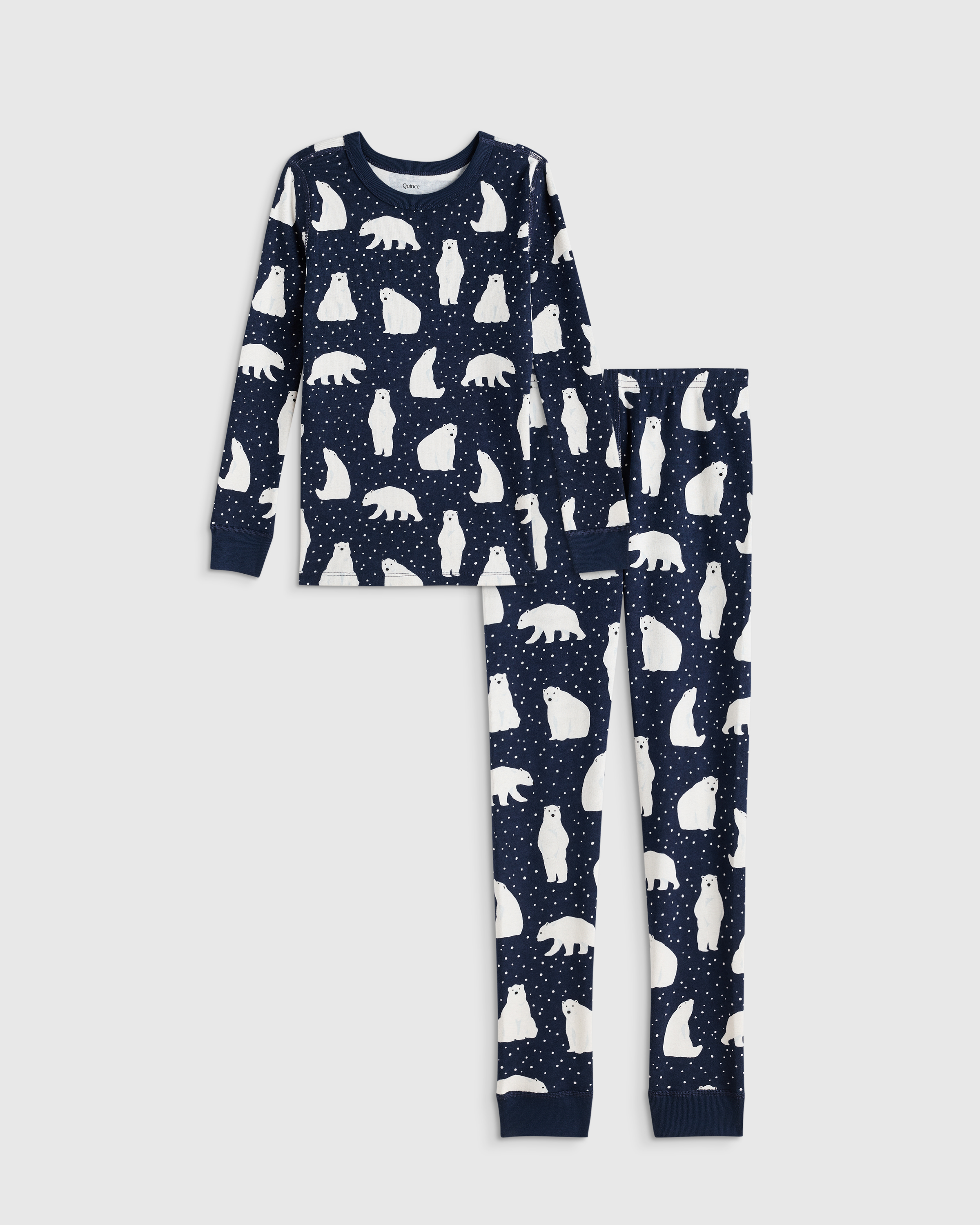 Polar Bears 100% Organic Cotton Long Sleeve and Pant Pajama Set