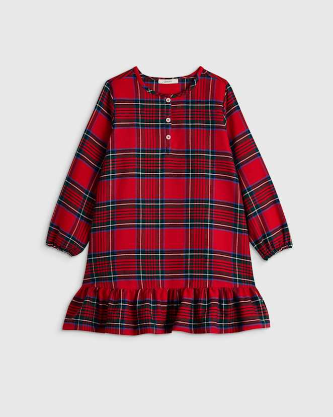 Red Holiday Plaid Chemise de nuit en flanelle des fêtes
