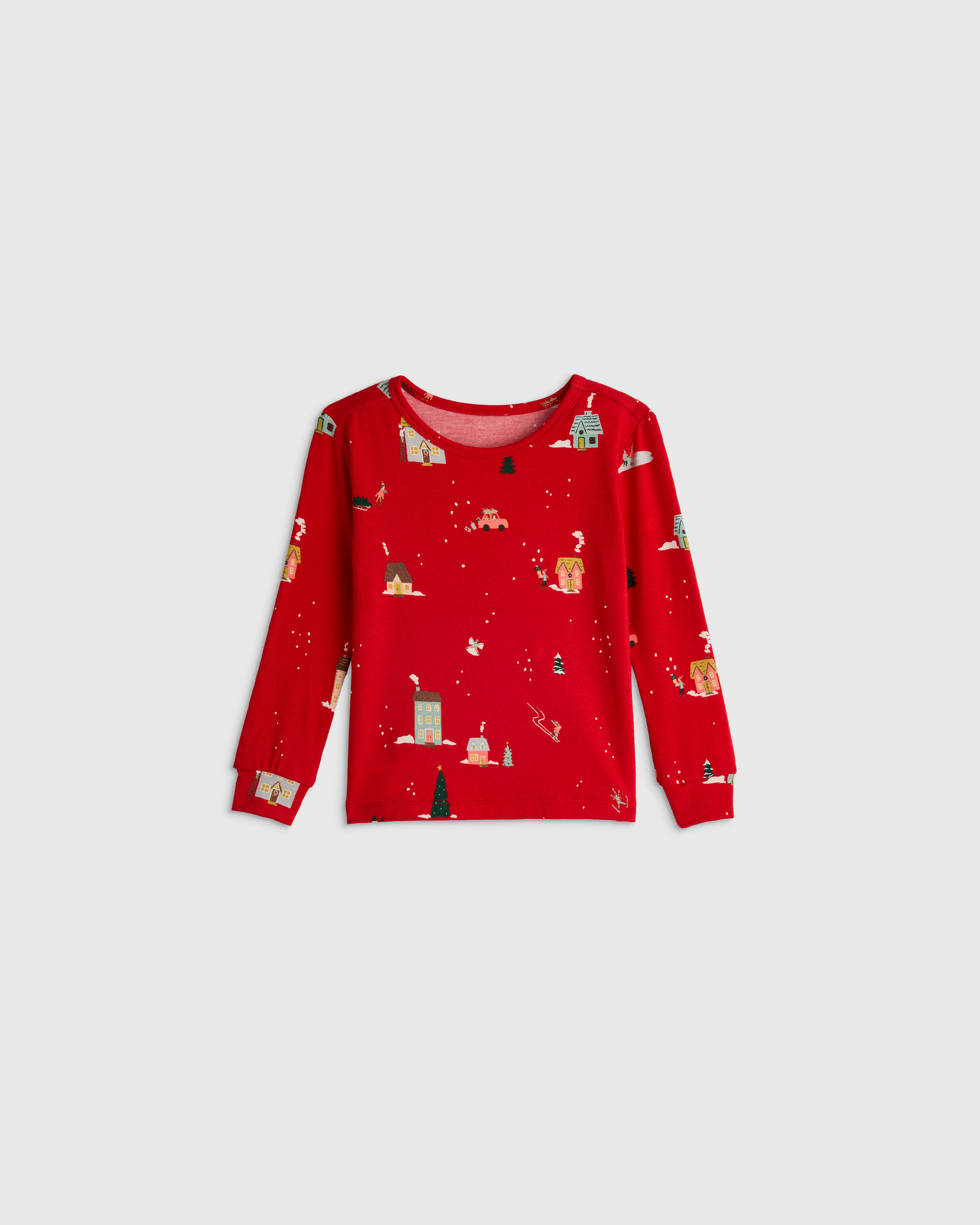 U--820 BABY Bamboo Long Sleeve and Pant Pajama Set Holiday Scenic 16630 CROPPED