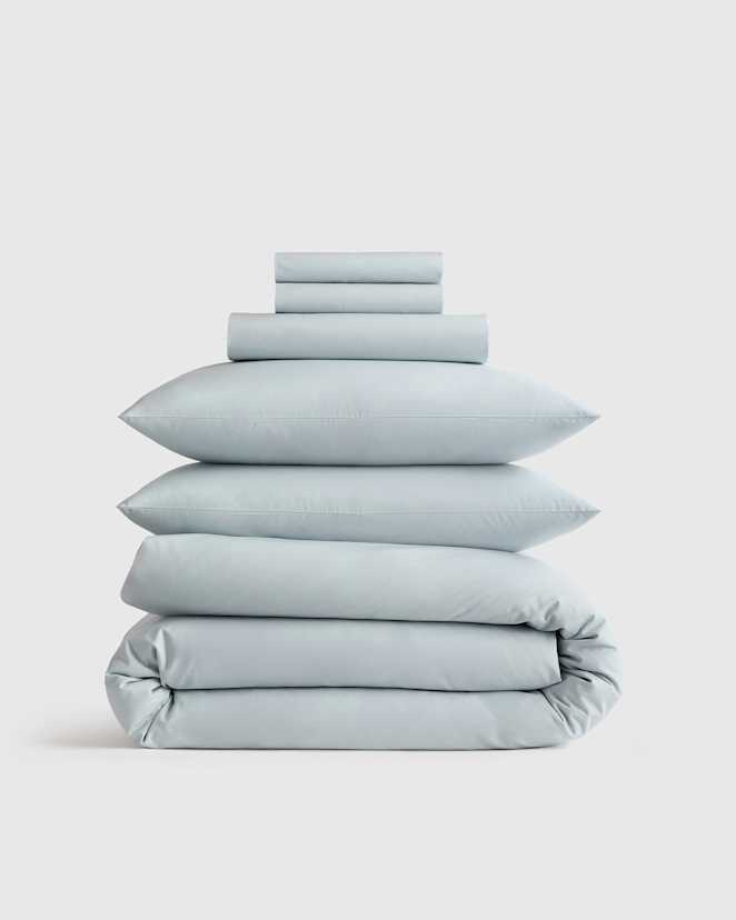Percale Sky blue Deluxe bedding bundle