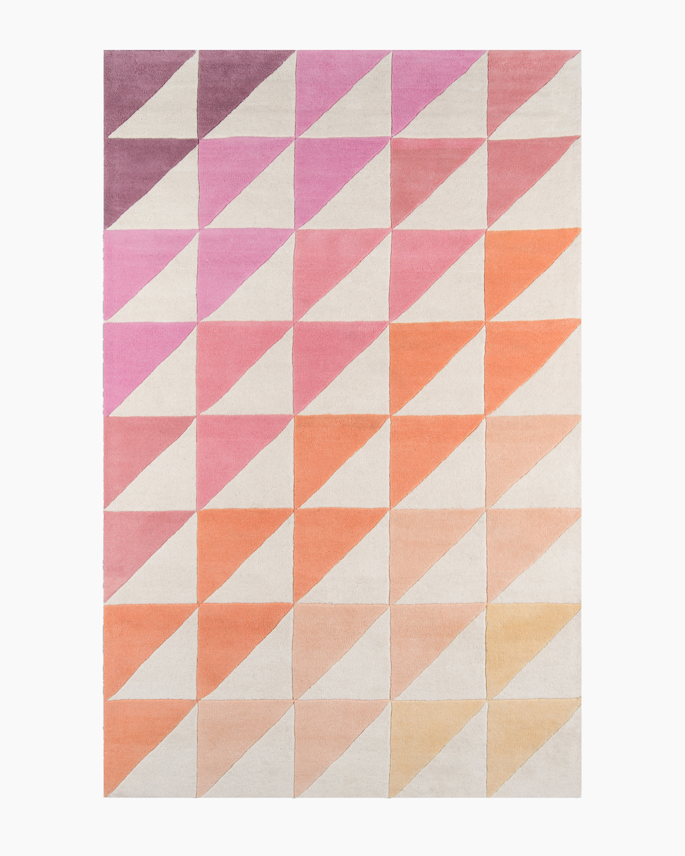 Pink Tonal Triangles Hand-Tufted Wool Rug