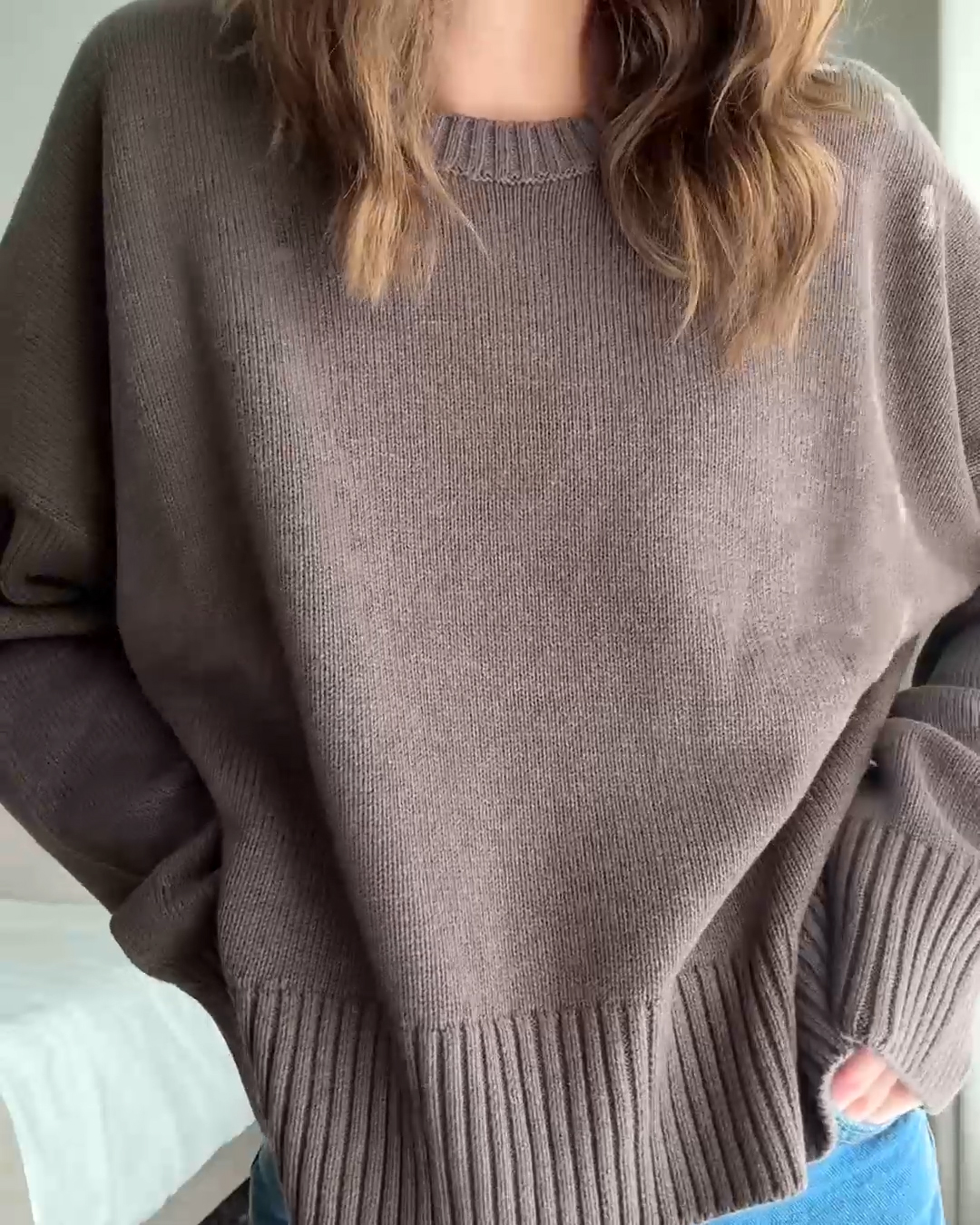 Cotton-Boyfriend-Crew-Sweater Heather-Brown VictoriaSchnieder 4x5 Thumbnail