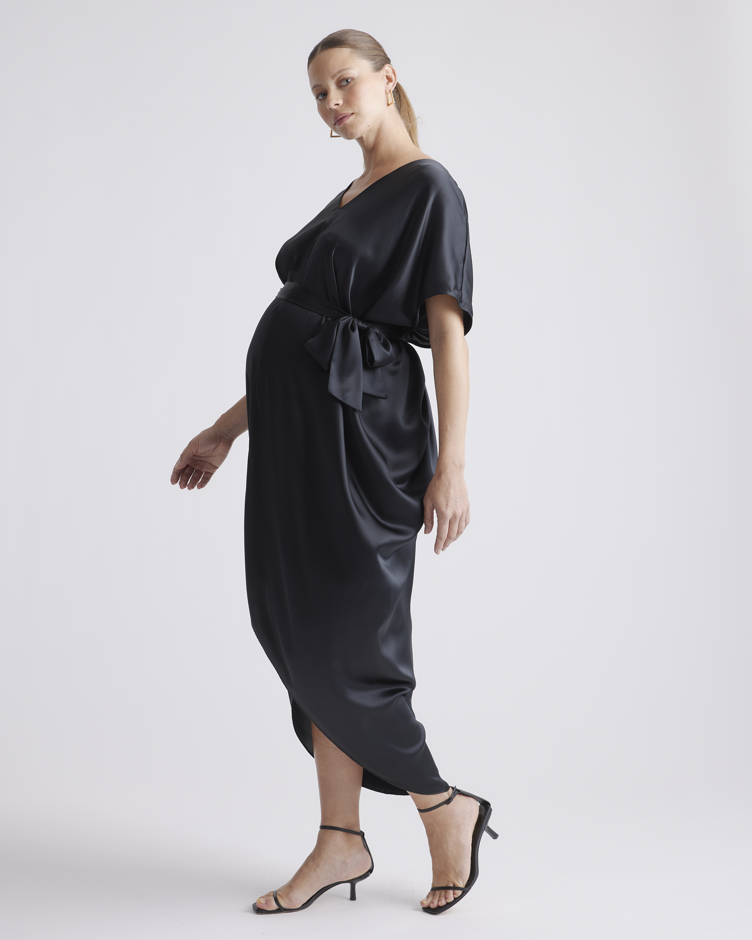 knee length dresses for ladies The Boardroom Maternity & Nursing Dress L / Charcoal Gray main image 0