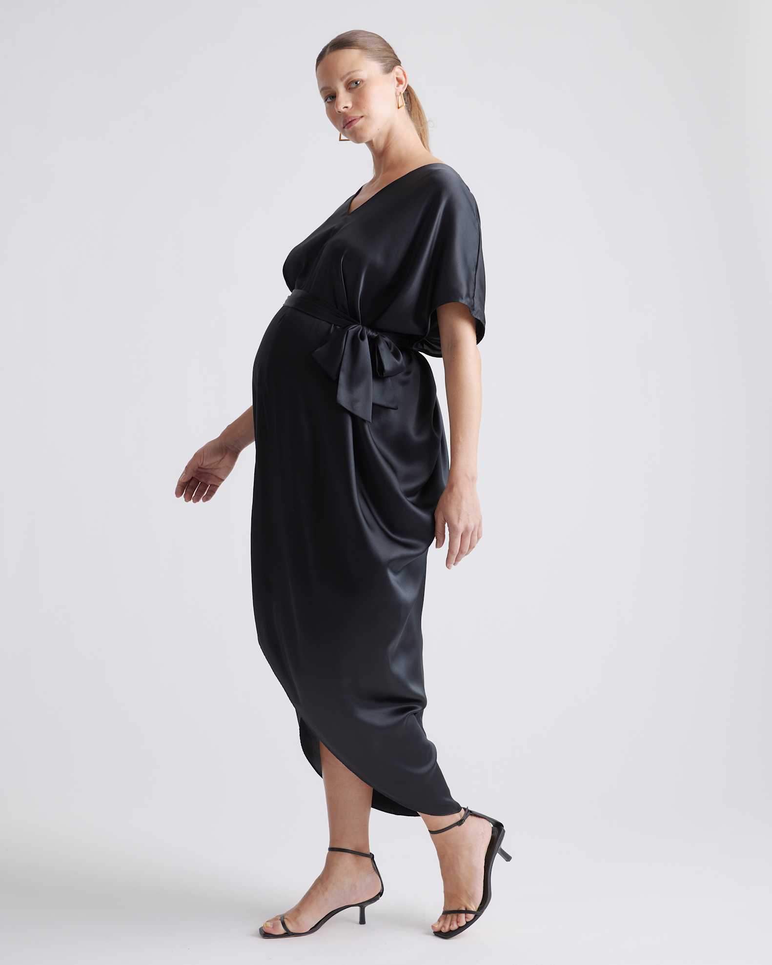 satin dress pregnant Tiffany Rose Zoey Maternity Wedding Gown Satin Ivory