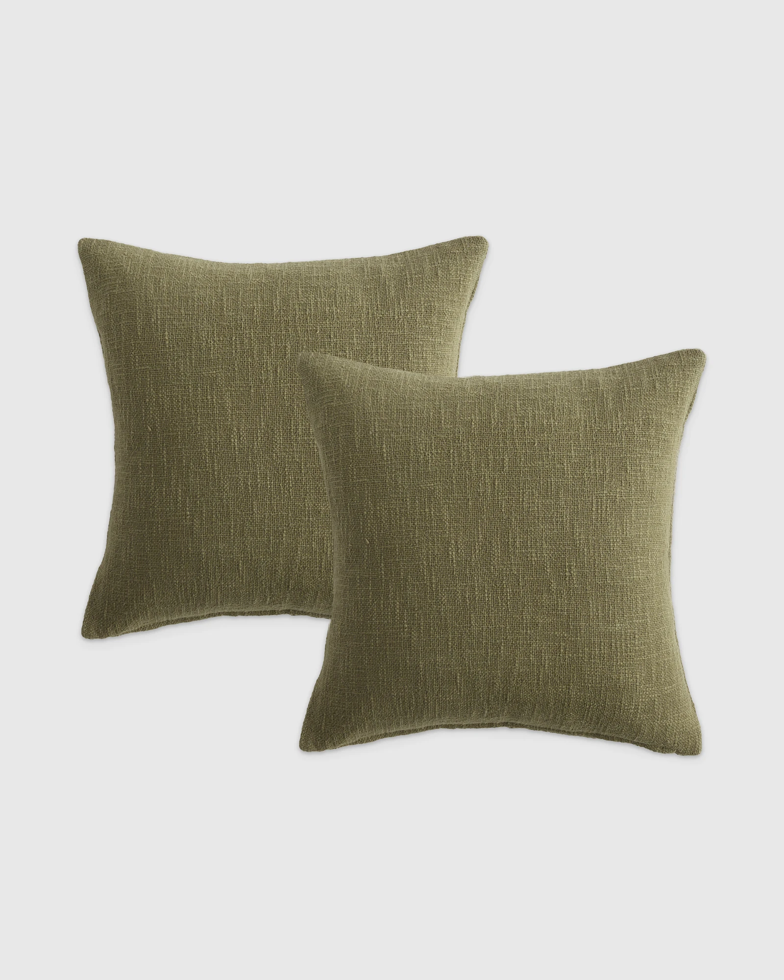 Cotton Slub Pillow Cover (Set of 2) - Olive