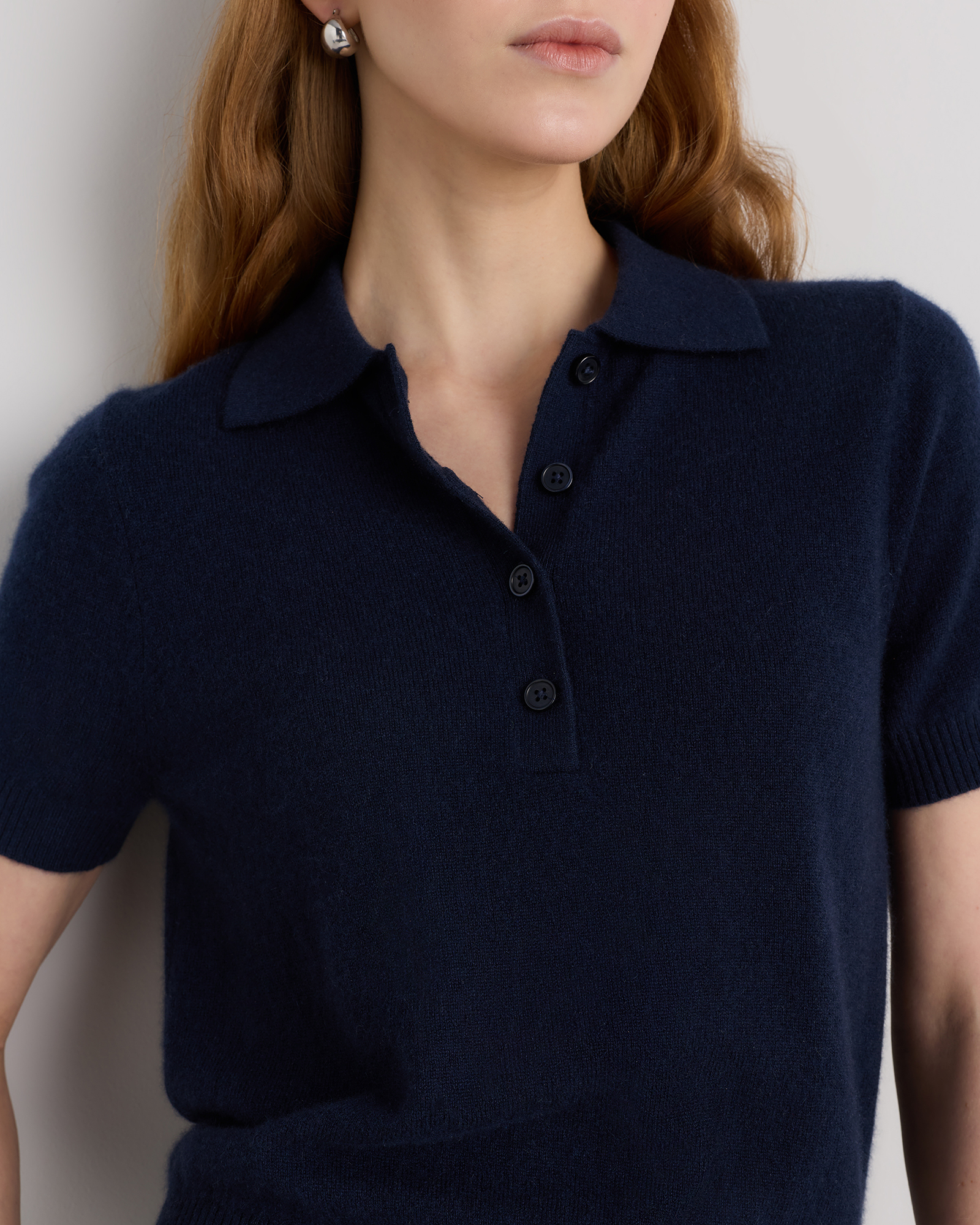 Mongolian Cashmere Short Sleeve Polo