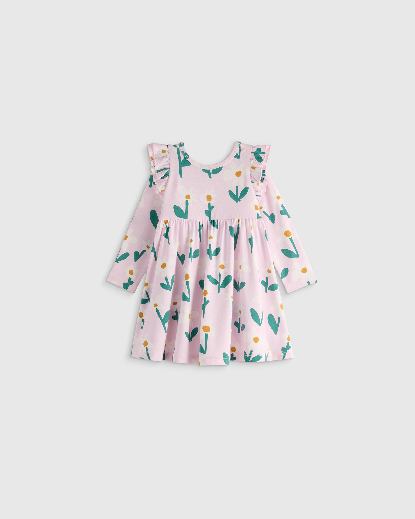 Bright Daisies Robe tourbillonnante à manches longues en bambou