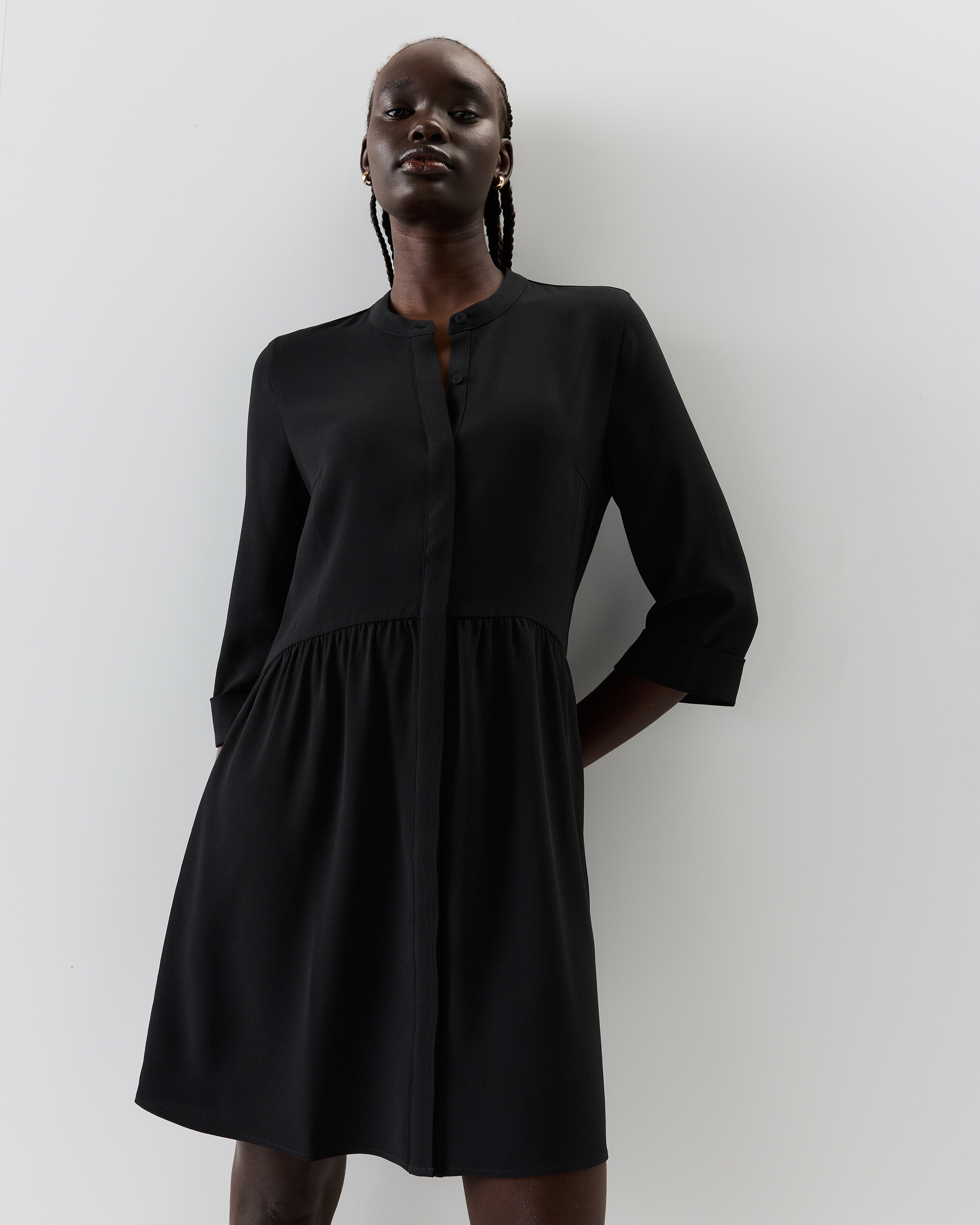 crepe shirt dress Crepe Shirt Dress