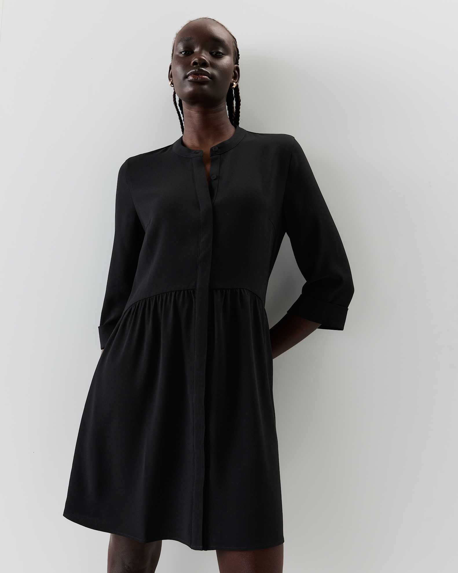 crepe shirt dress Crepe Shirt Dress